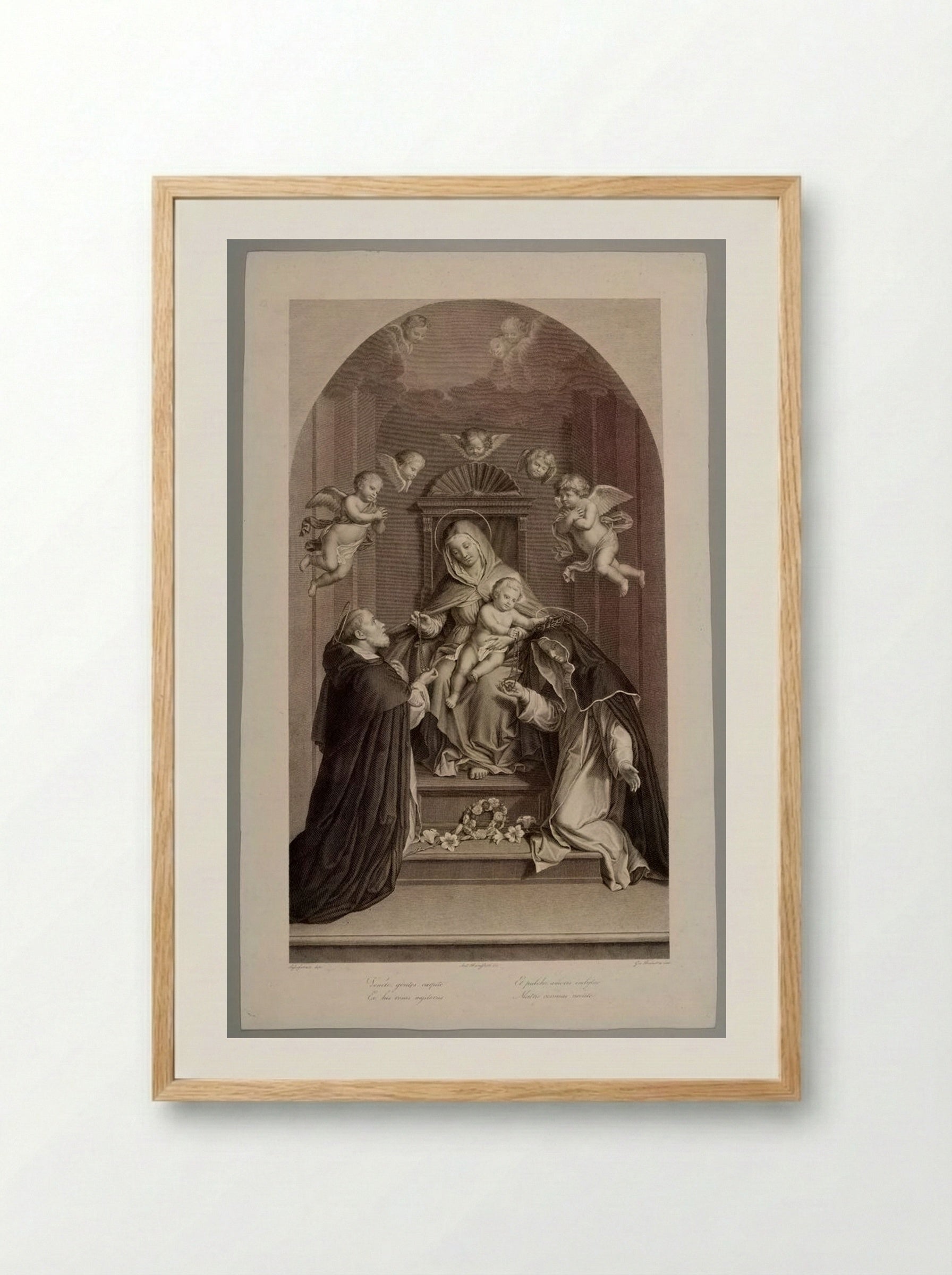 Madonna of the Rosaries - Giovanni Balestra - Framed Print Wood
