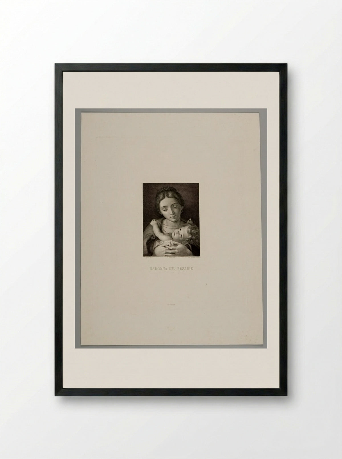 Madonna of the Rosary - Raffaelle Granara - Framed Print Black