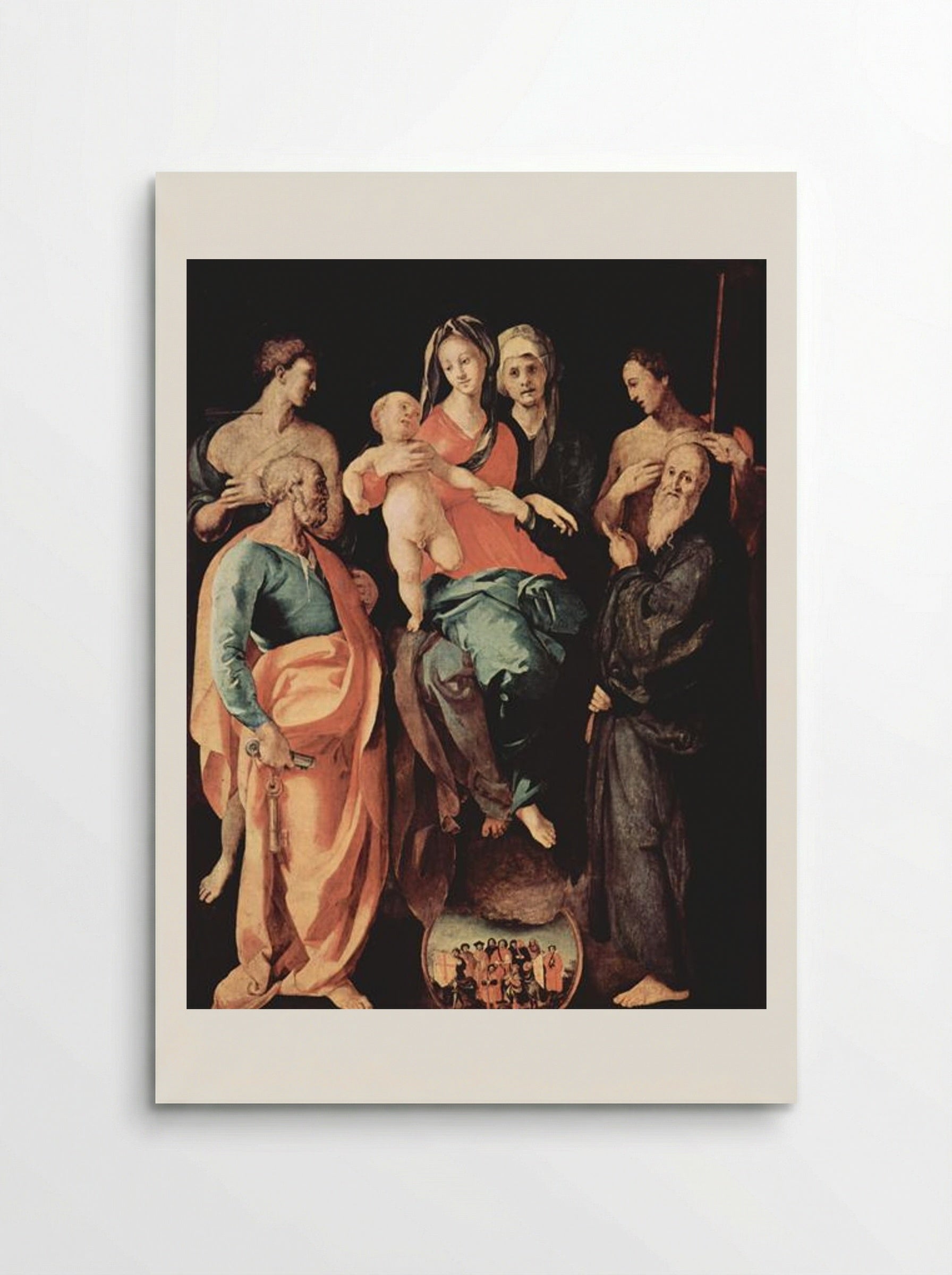 Madonna with St. Anne, St. Sebastian, St. Peter, St. Benedict and St. Filippus - Jacopo Pontormo - Poster