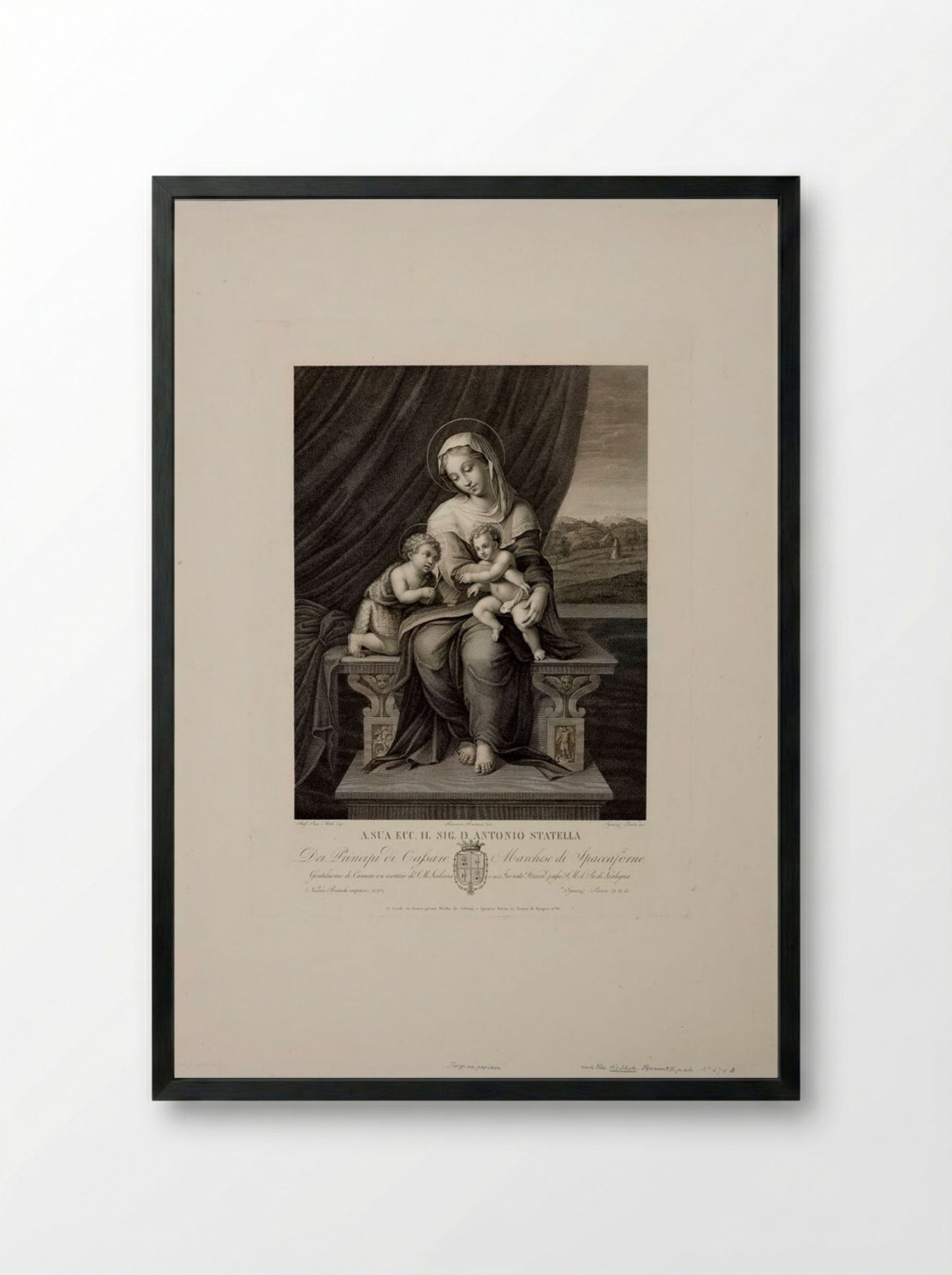 Madonna with the Butterfly - Ignazio Pavon - Framed Print Black