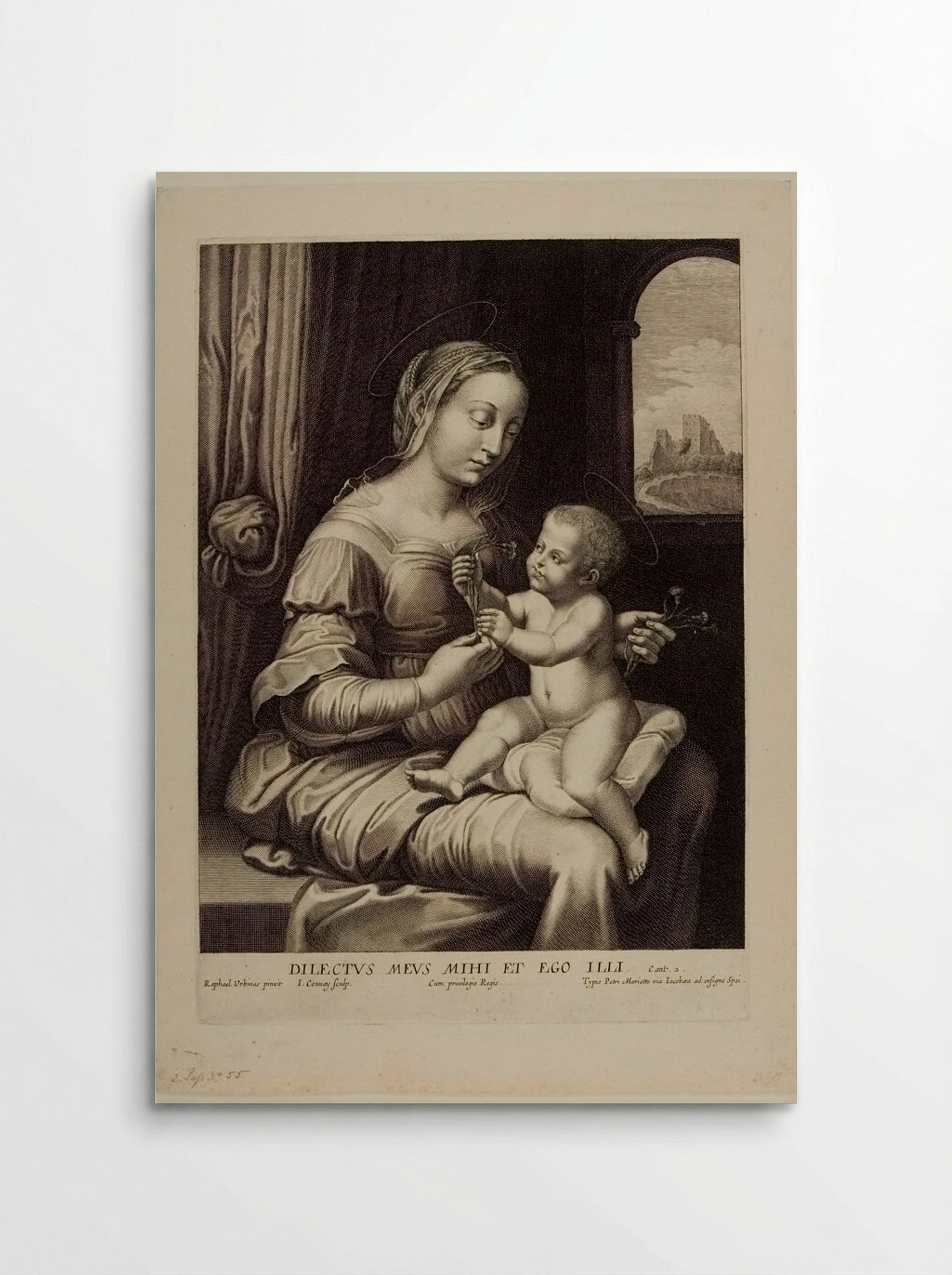 Madonna with the Pink - Jean Couvay - Poster