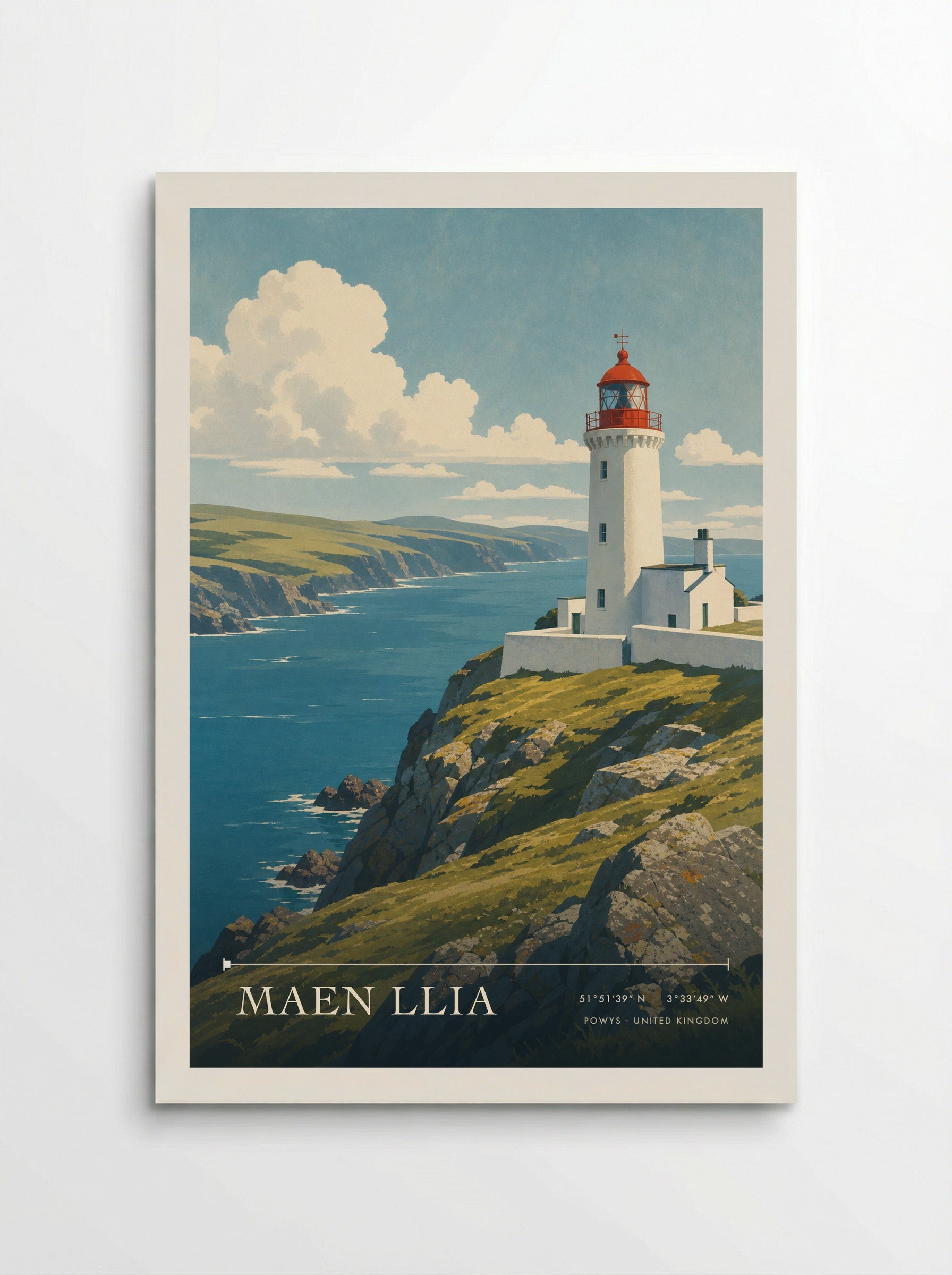 Maen Llia Powys United Kingdom Travel Poster - Poster