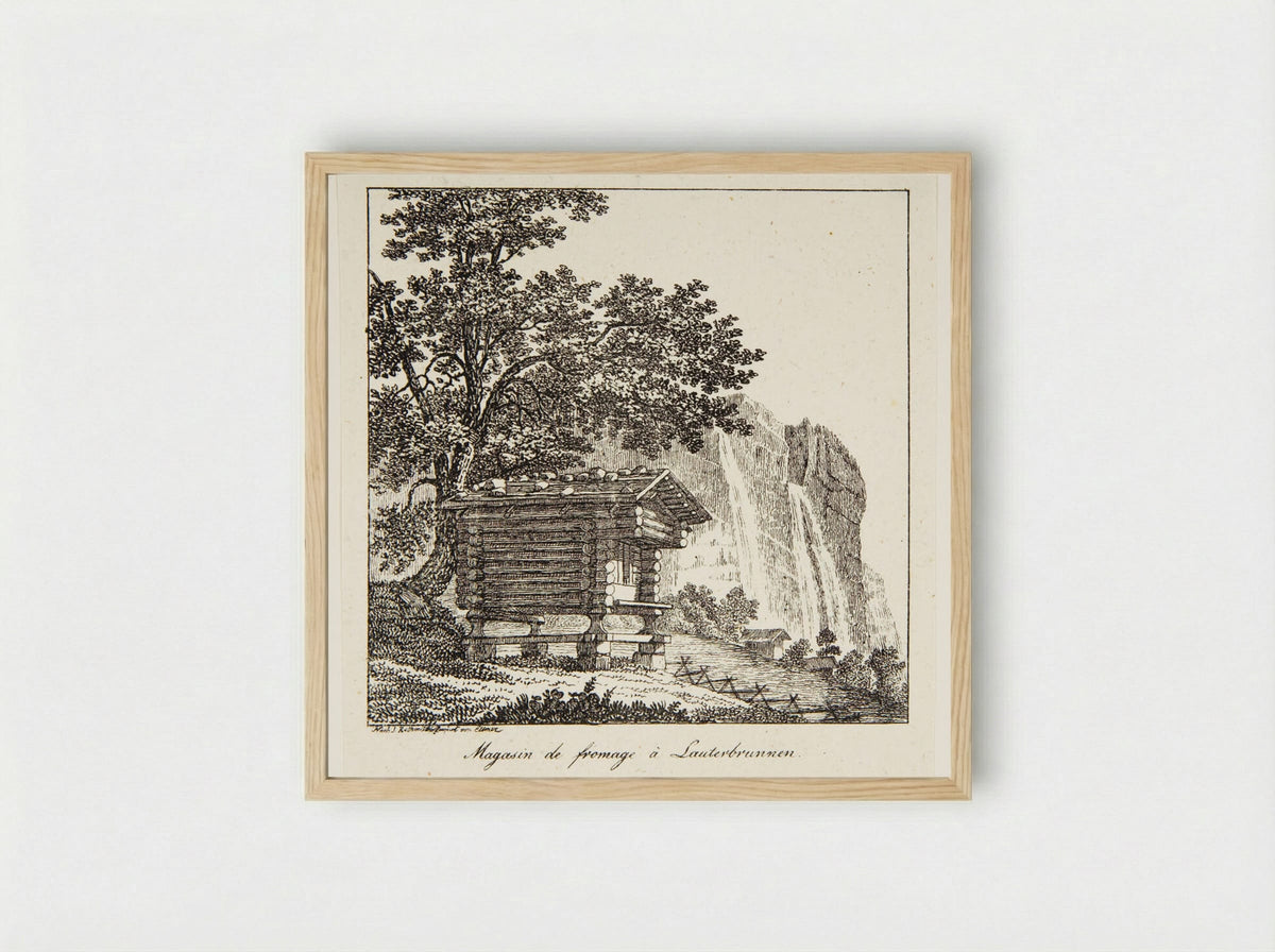 Magasin de fromage à Lauterbrunnen - P. Ellmer - Framed Print Wood