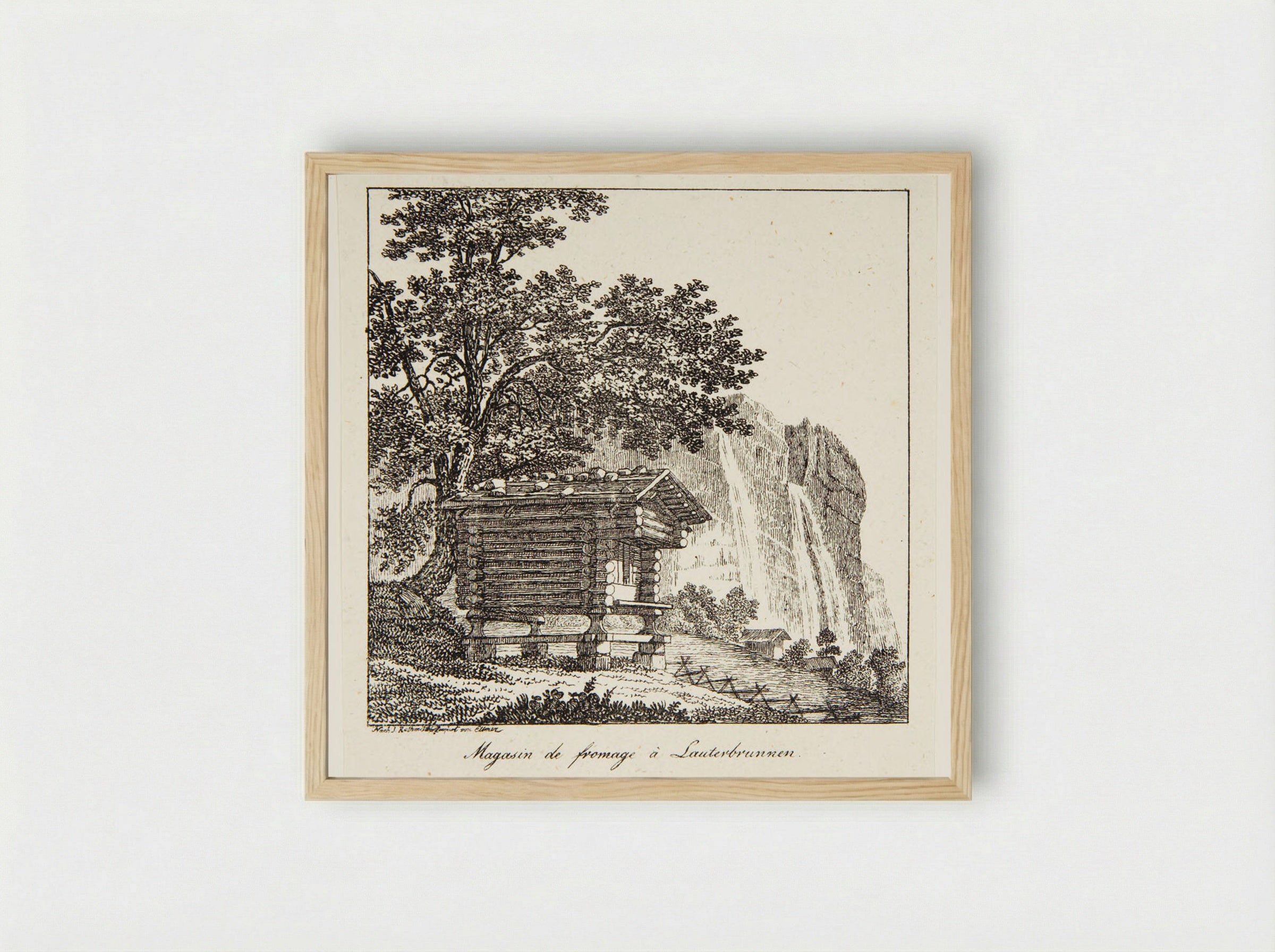Magasin de fromage à Lauterbrunnen - P. Ellmer - Framed Print Wood