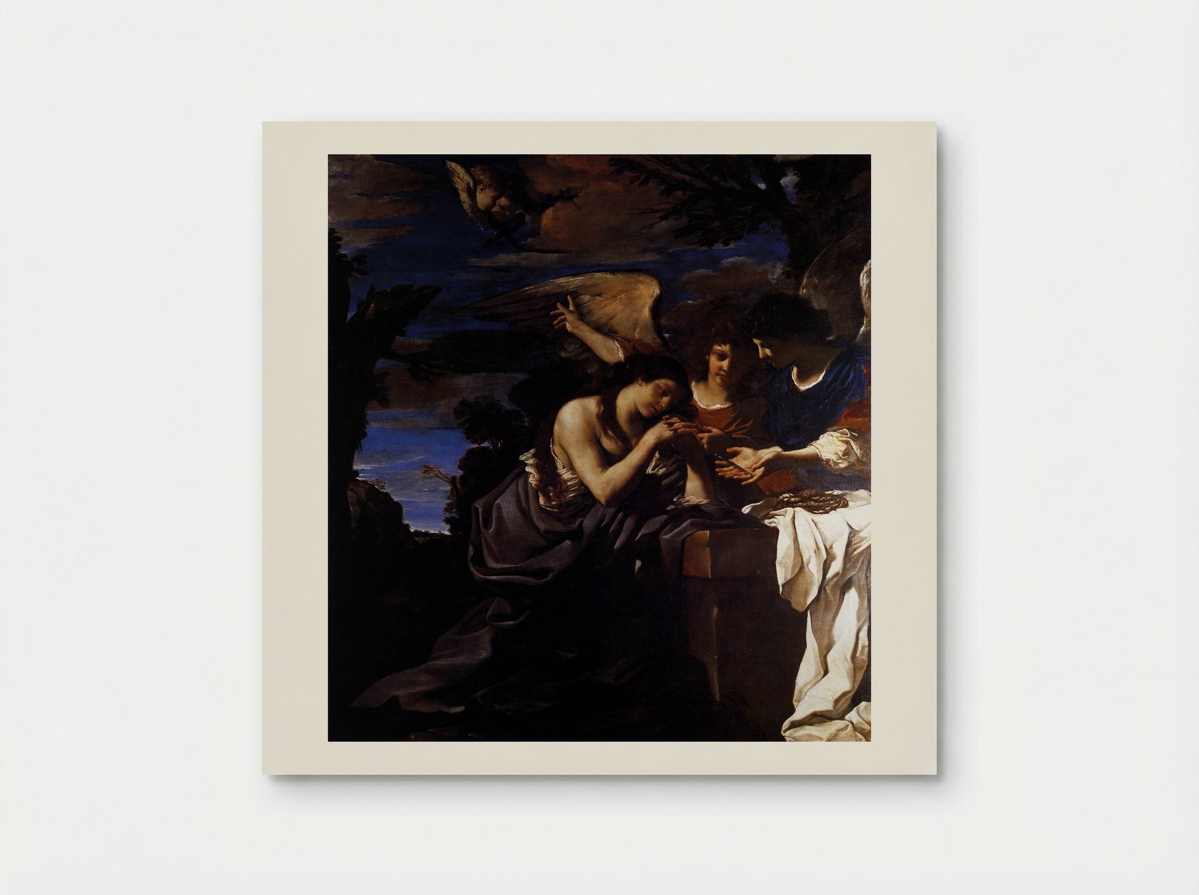 Magdalen and Two Angels - Guercino - Poster