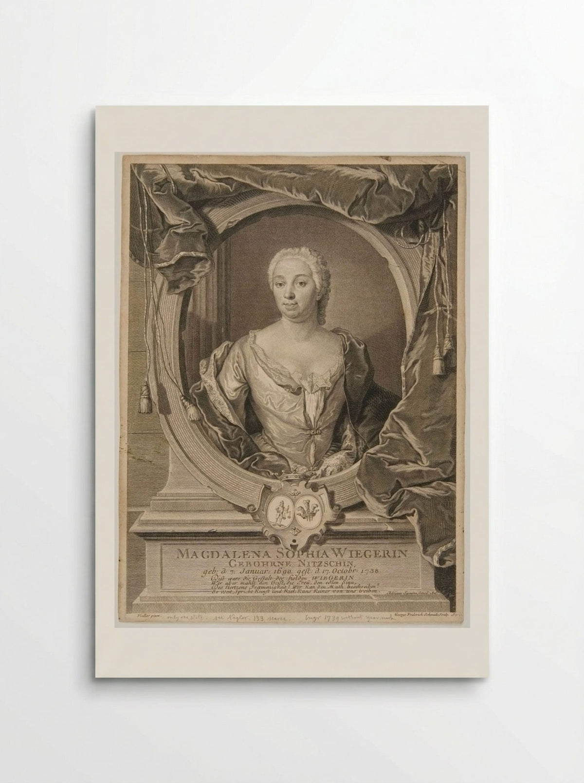 Magdalena Sophia Wiegerin - Georg Friedrich Schmidt - Poster
