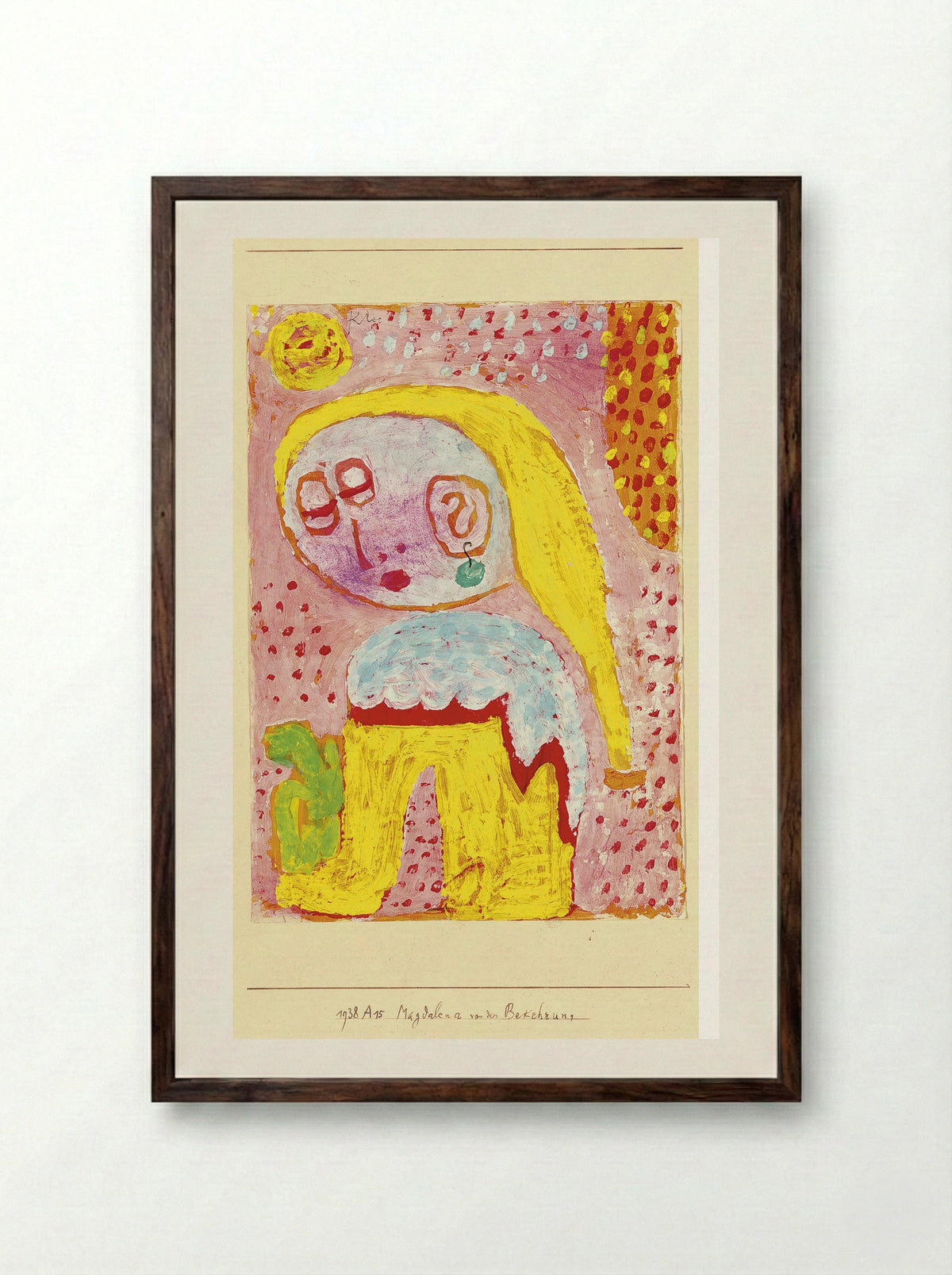 Magdalena before the conversion - Paul Klee - Framed Print Dark Wood