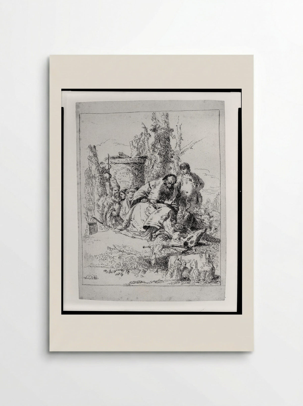 Magician Seated, Contemplating Skulls - Giovanni Battista Tiepolo - Poster