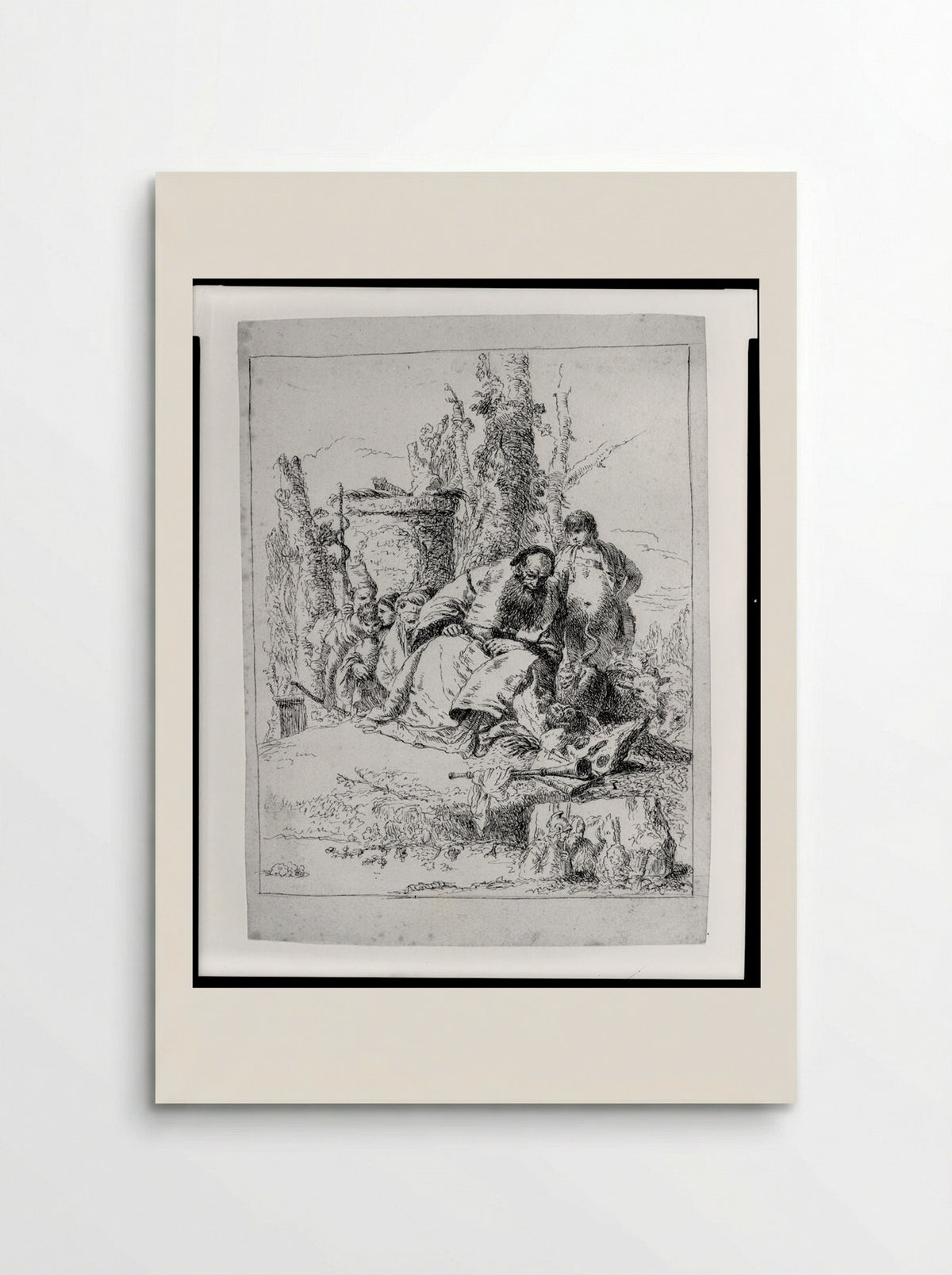 Magician Seated, Contemplating Skulls - Giovanni Battista Tiepolo - Poster