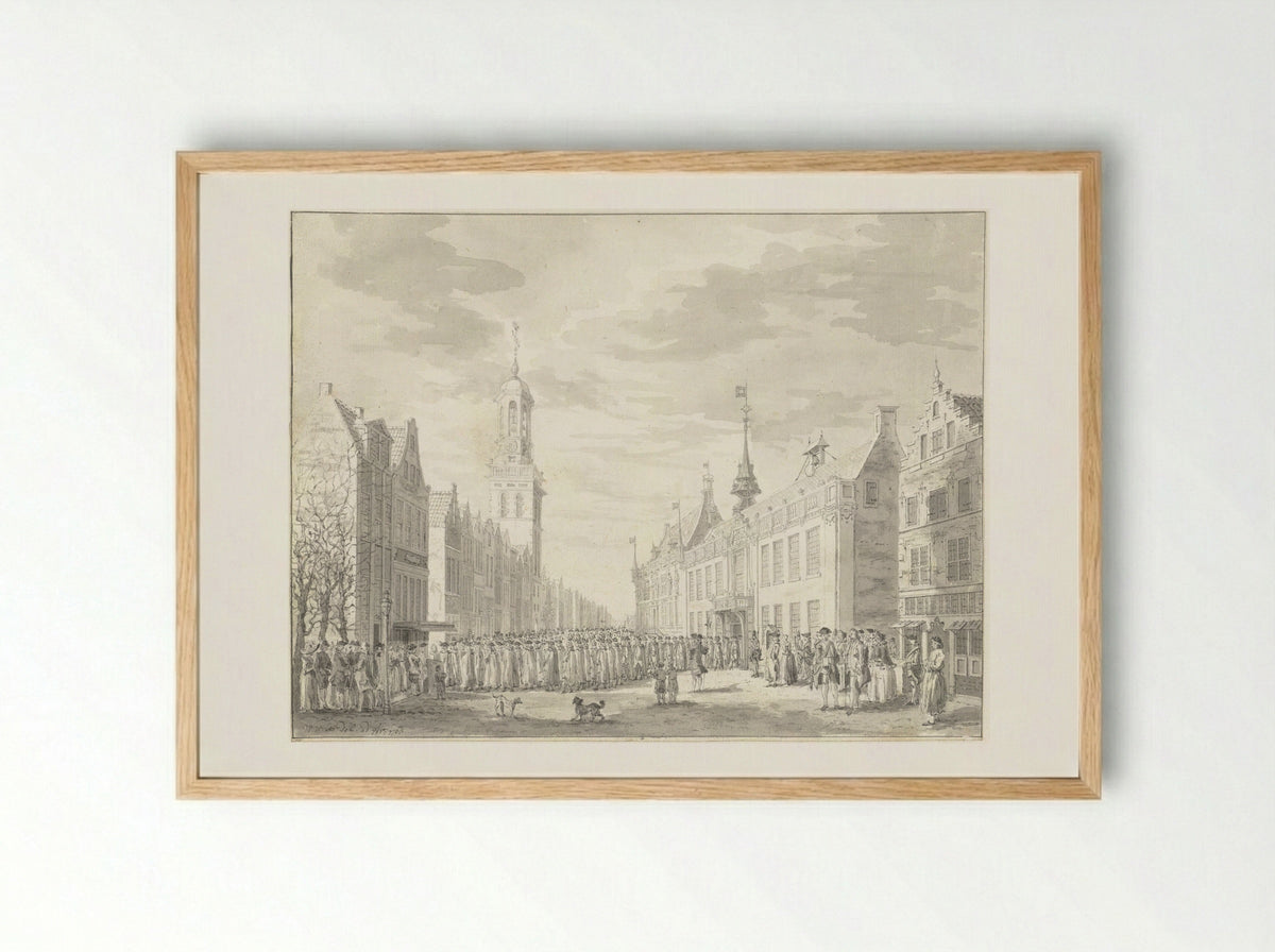 Magistraat van Kampen onderweg naar de keurpredikatie - Willem Writs - Framed Print Wood