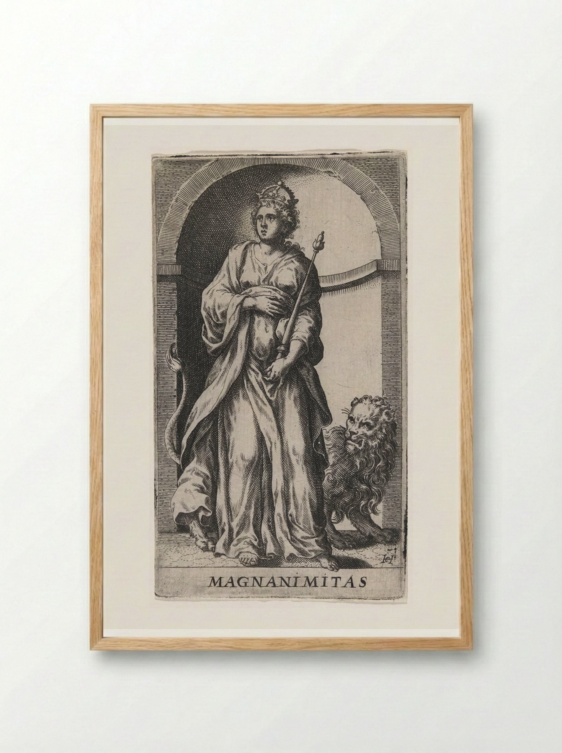 Magnanimitas - Hans Collaert the Elder - Framed Print Wood