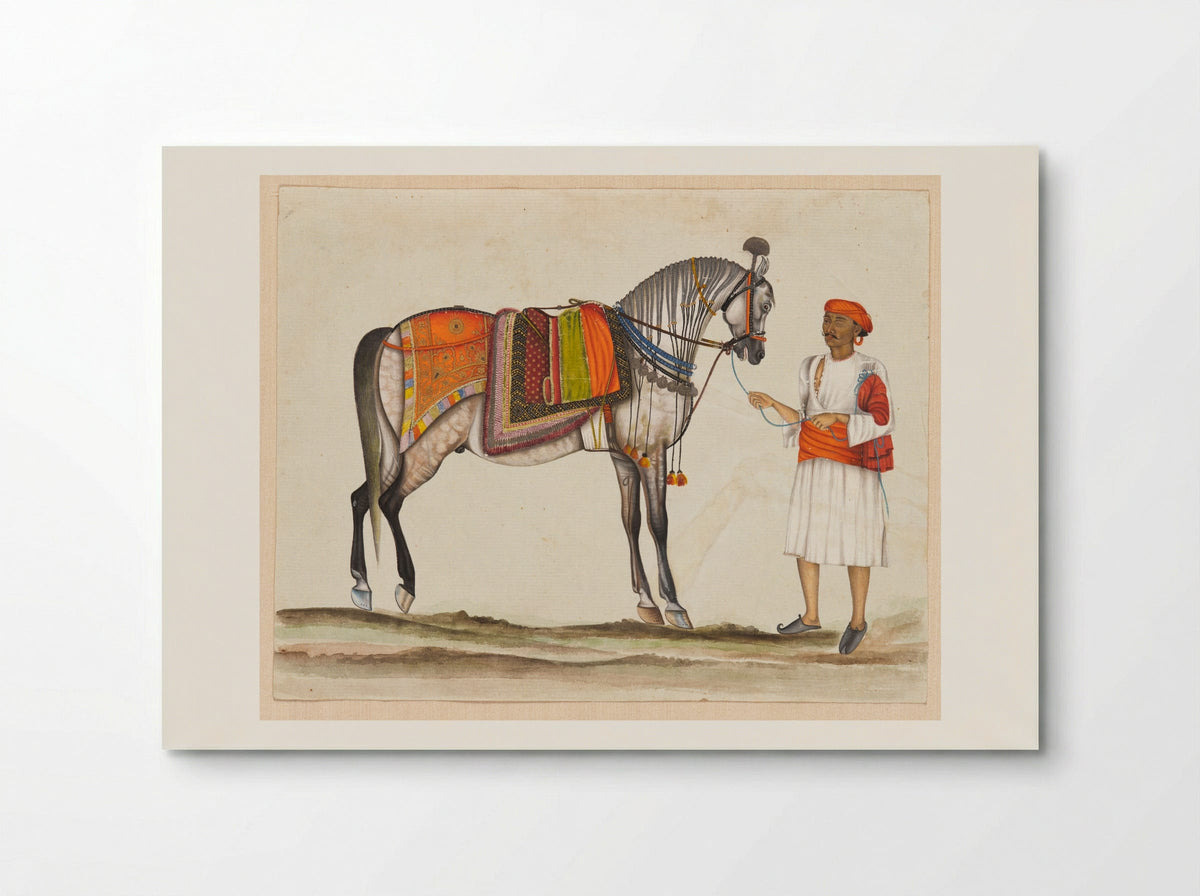 Maharaja Ranjit Singh's Horse with a One-Eyed Groom - Unknown Artist - Poster