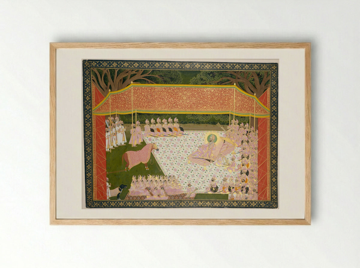 Maharana Sarup Singh Inspects a Prize Stallion - Tara - Framed Print Wood