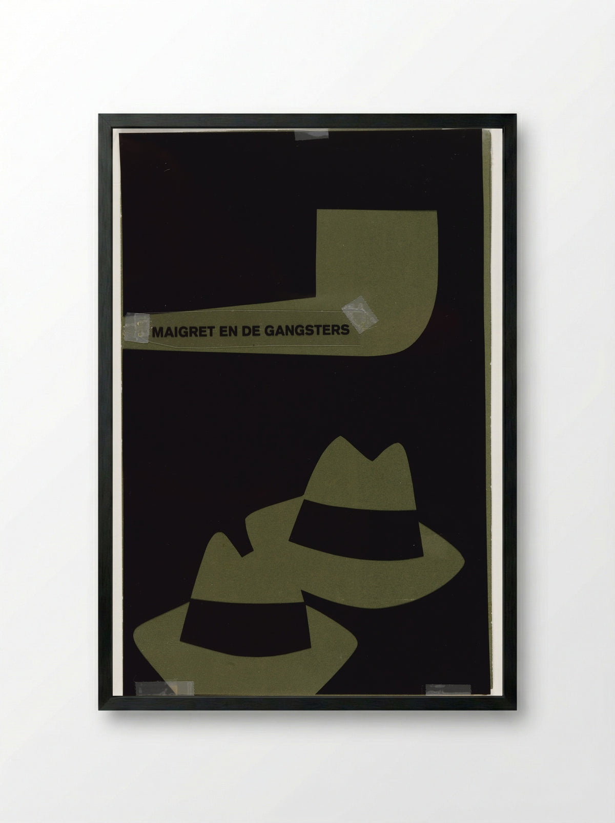 Maigret en de gangsters (Book Cover Design) - Dick Bruna - Framed Print Black