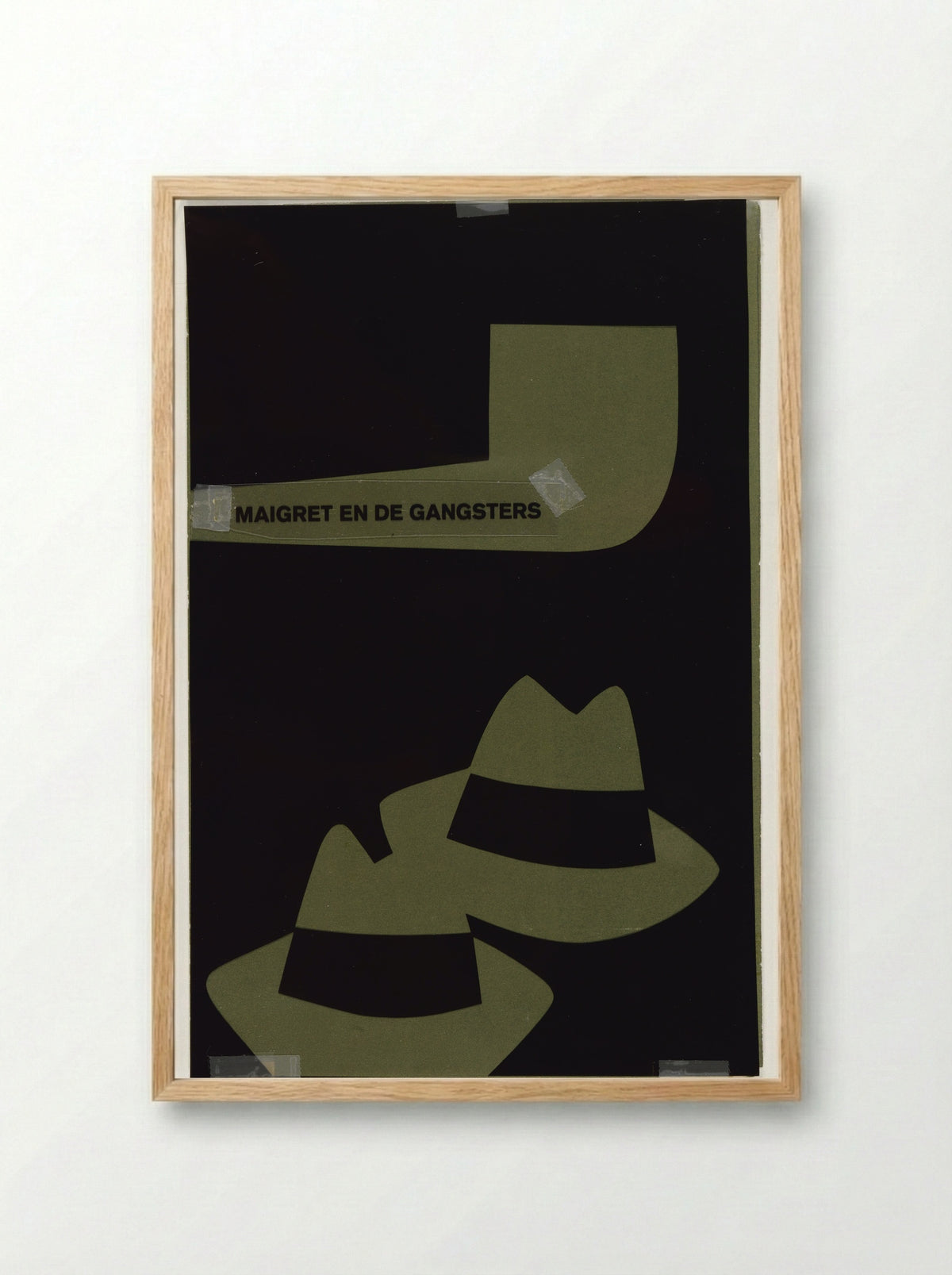 Maigret en de gangsters (Book Cover Design) - Dick Bruna - Framed Print Wood