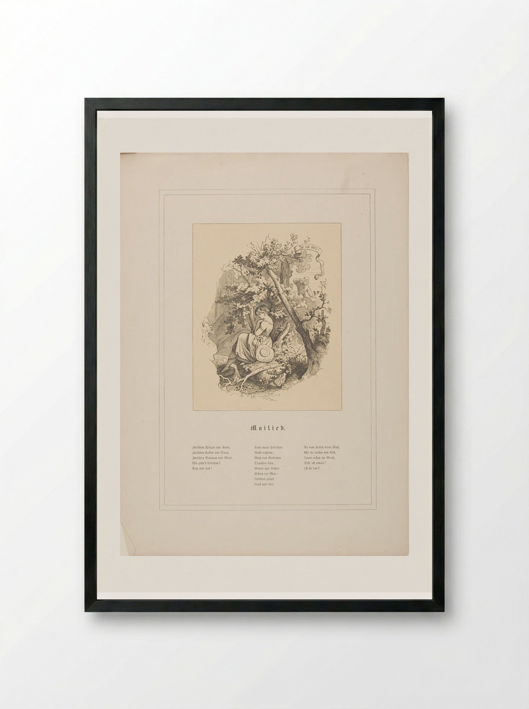 Mailied (May Song) - Adrian Ludwig Richter - Framed Print Black