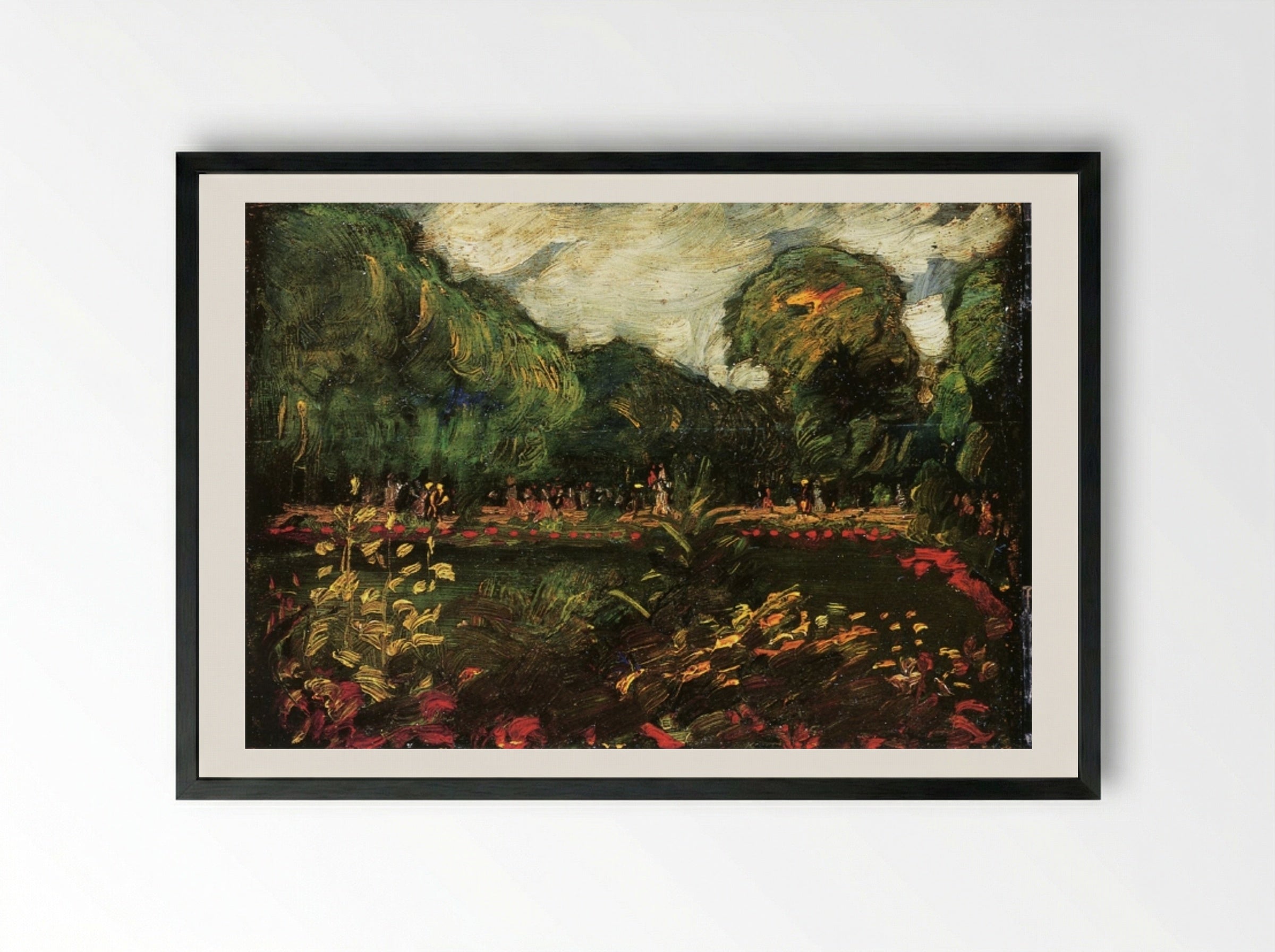 Main Entrance, Luxembourg Garden, Paris - George Luks - Framed Print Black