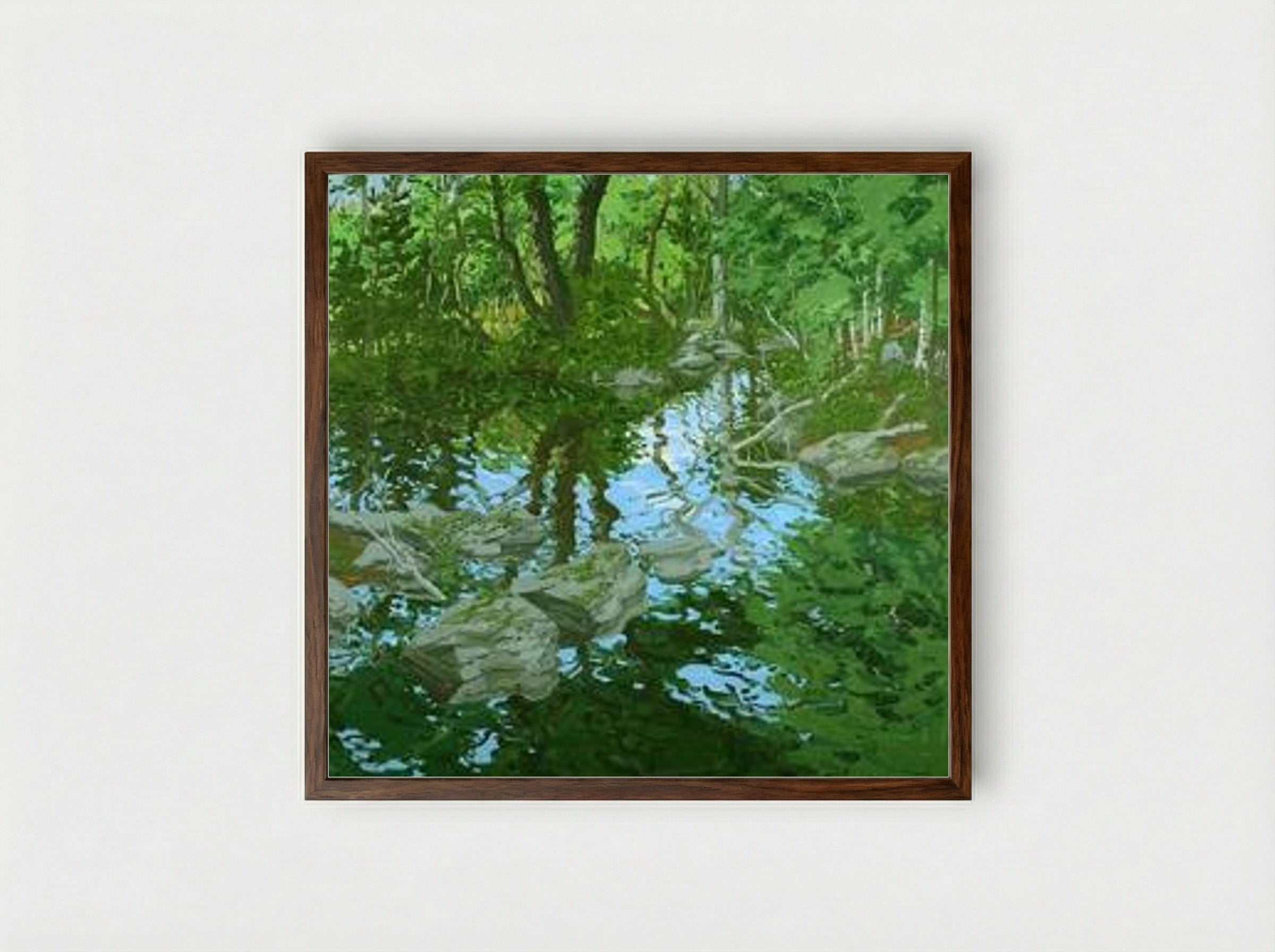 Maine Woodland - Neil Welliver - Framed Print Dark Wood