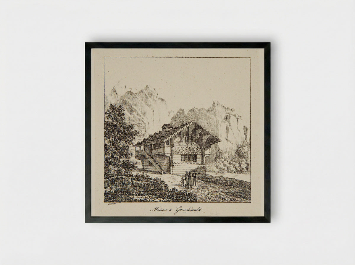 Maison à Grindelwald - P. Ellmer - Framed Print Black