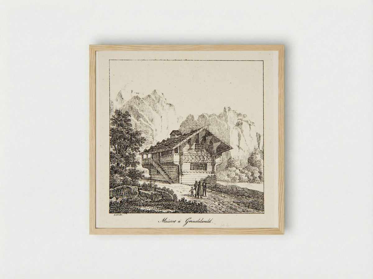 Maison à Grindelwald - P. Ellmer - Framed Print Wood