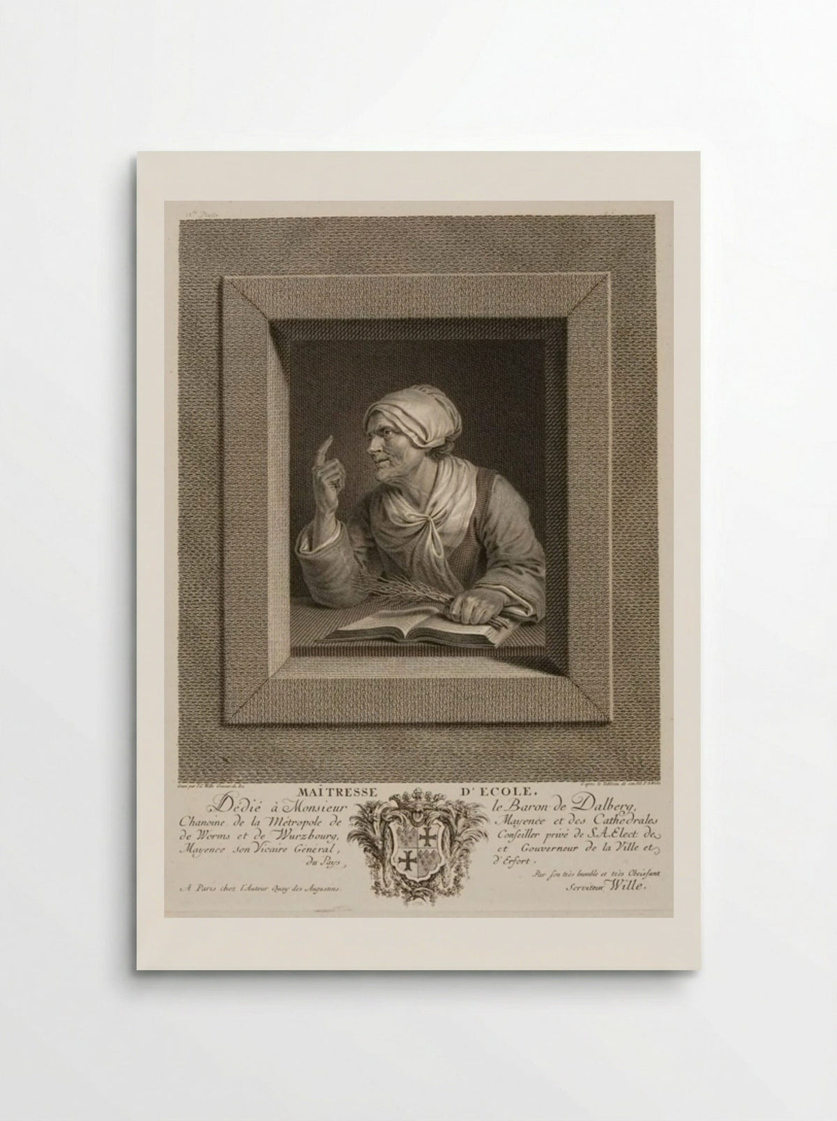 Maitresse d'Ecole (The Schoolmistress) - Johann Georg Wille - Poster