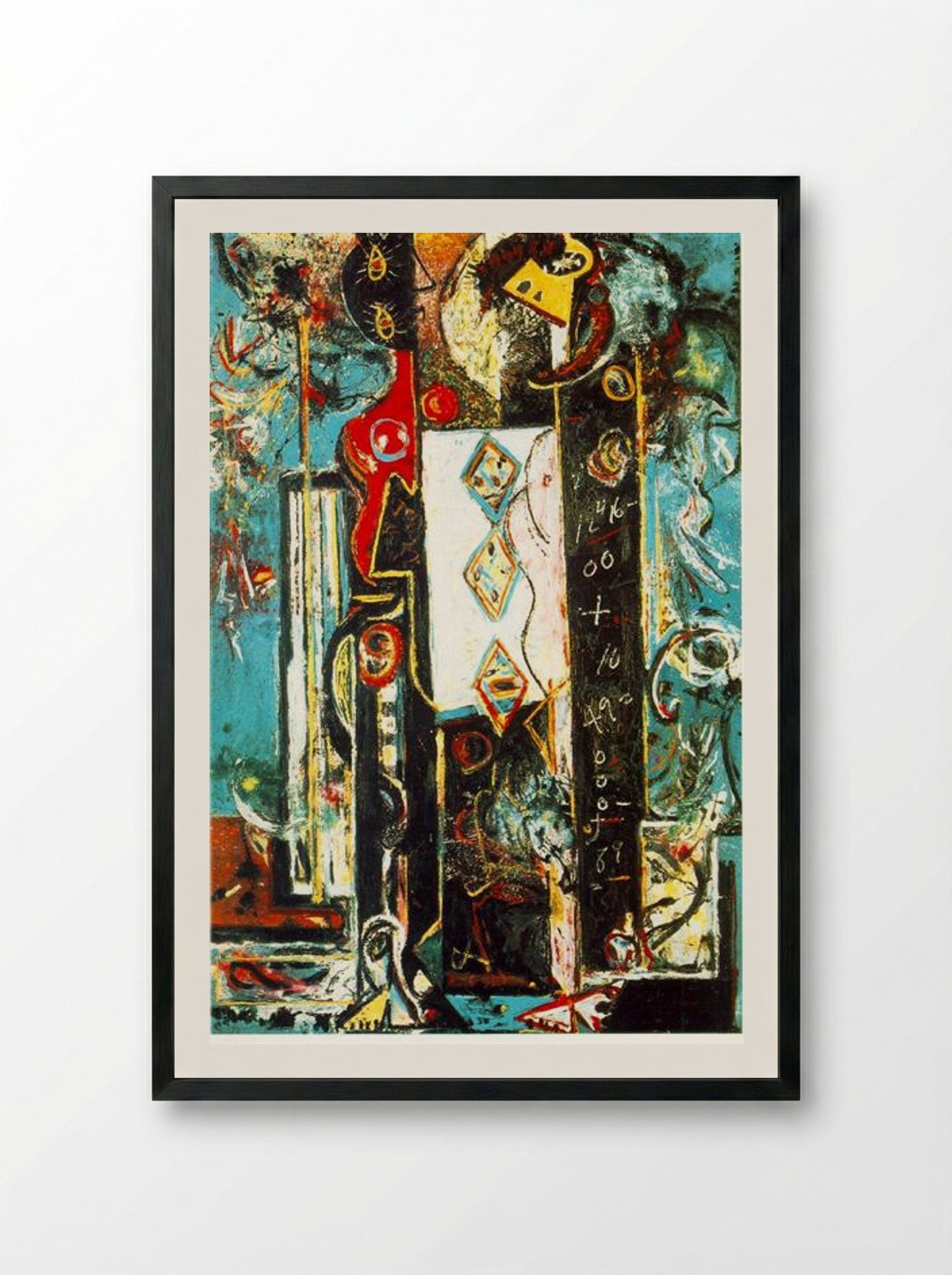 Male and Female - Jackson Pollock - Framed Print Black