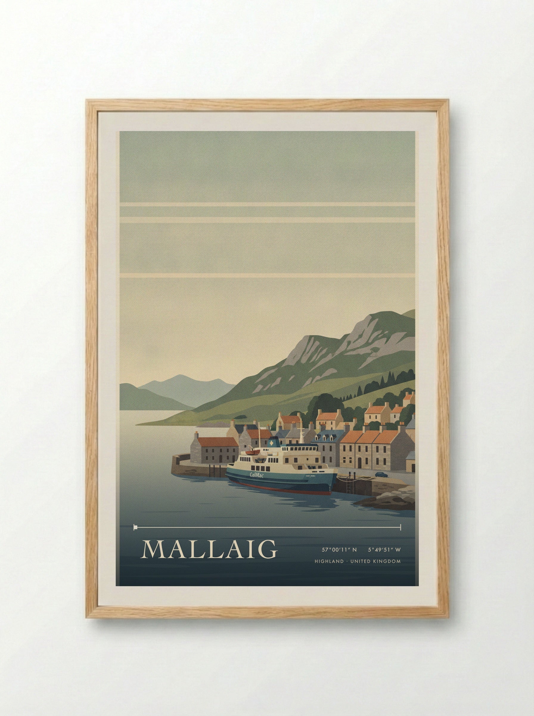 Mallaig Highland United Kingdom Travel Poster - Framed Print Wood