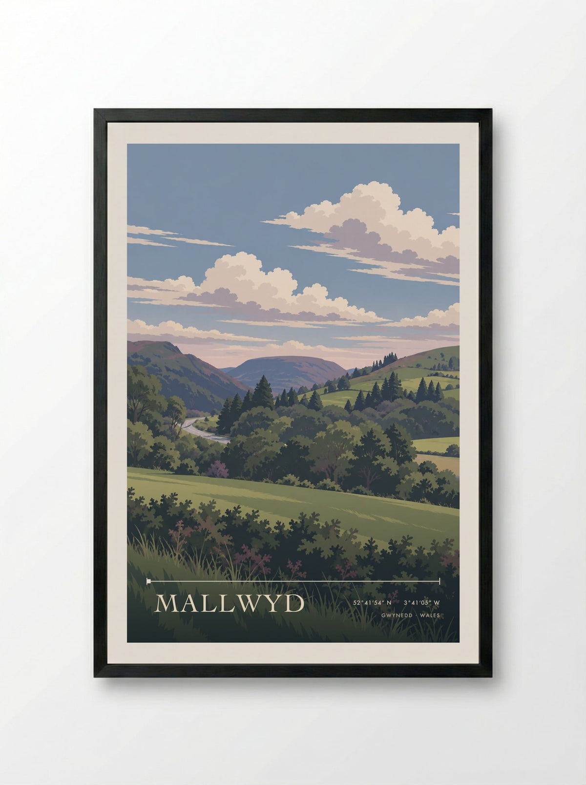 Mallwyd, Gwynedd | Travel Poster - Framed Print Black