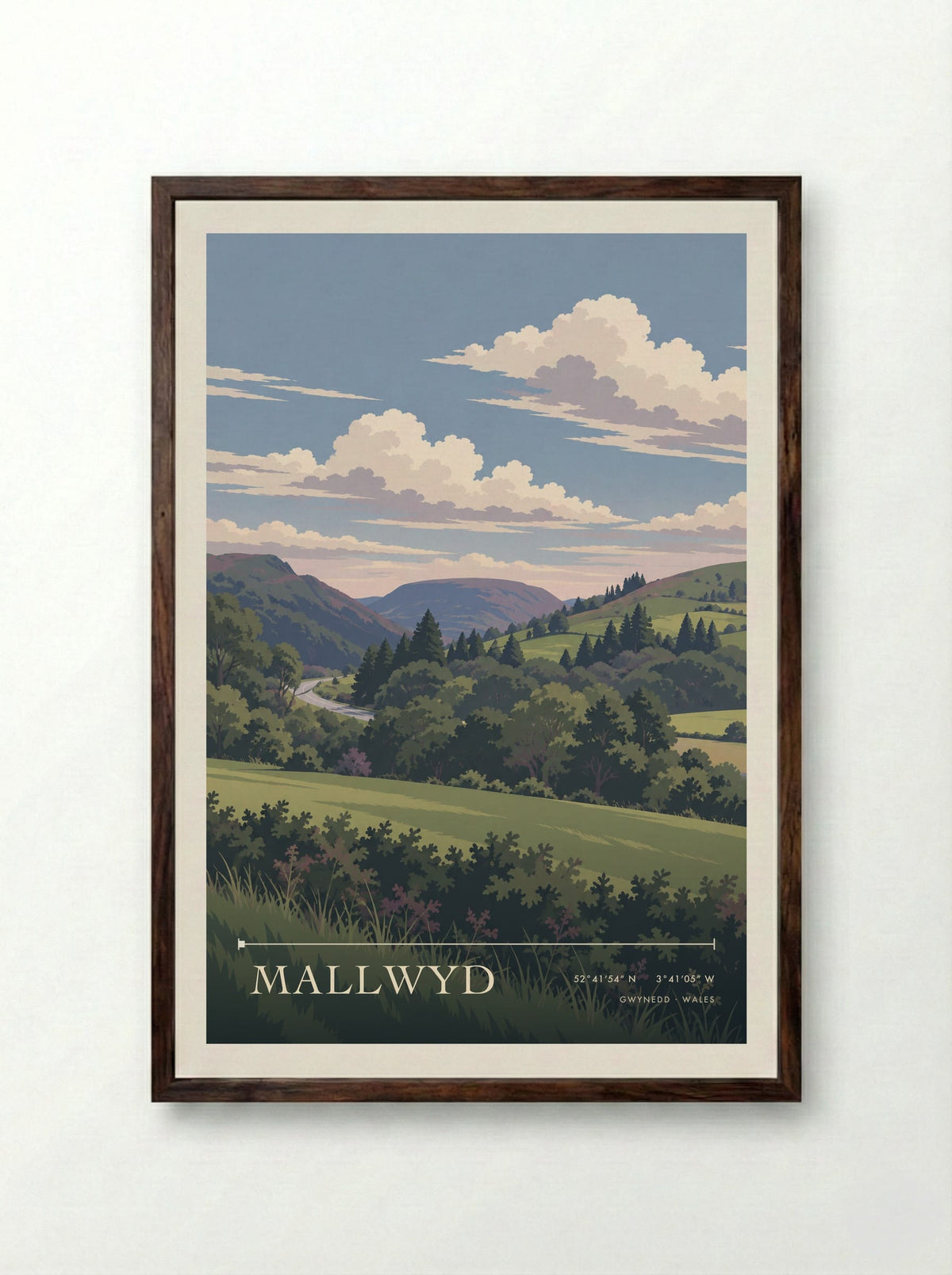 Mallwyd, Gwynedd | Travel Poster - Framed Print Dark Wood
