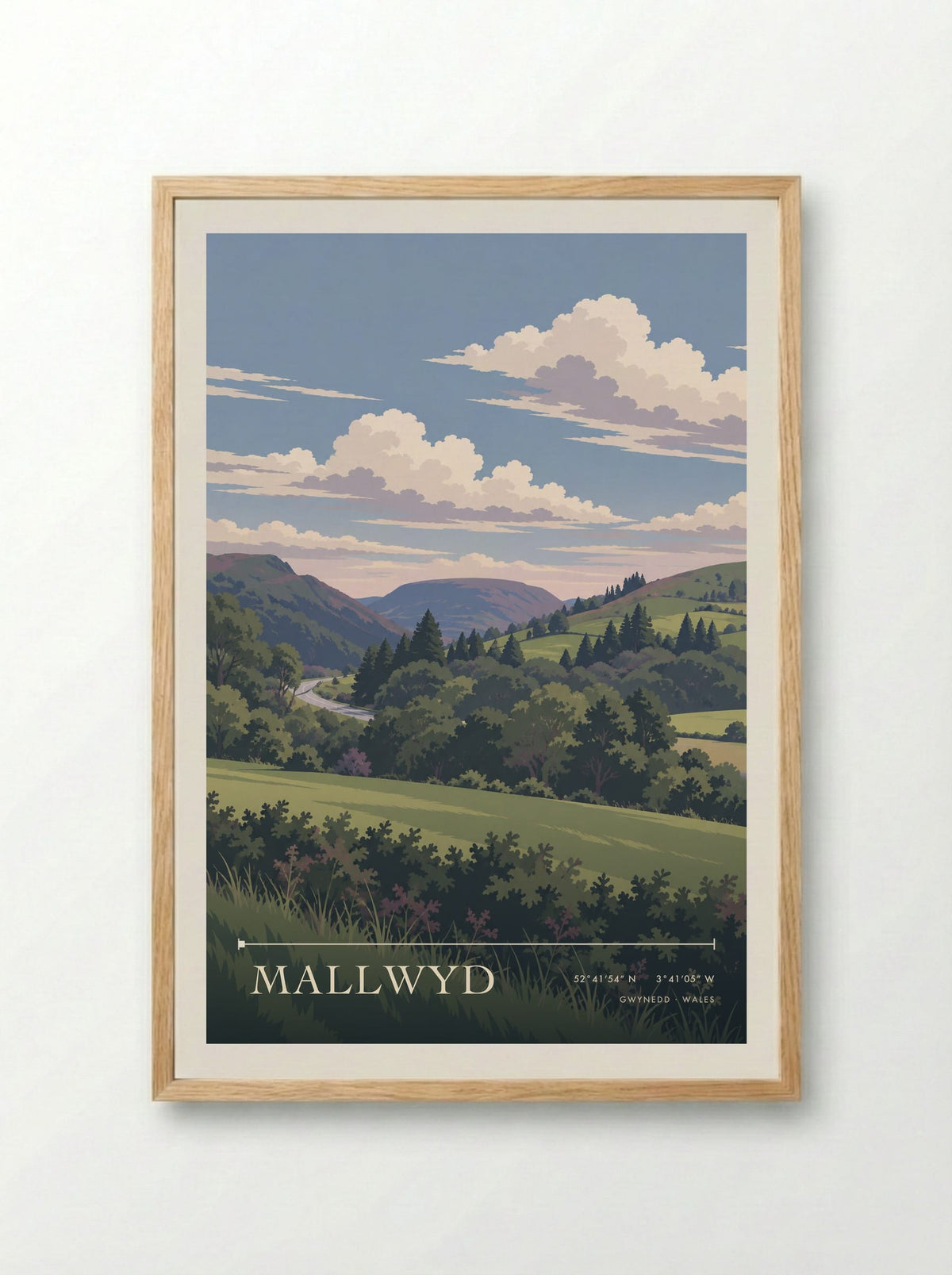 Mallwyd, Gwynedd | Travel Poster - Framed Print Wood