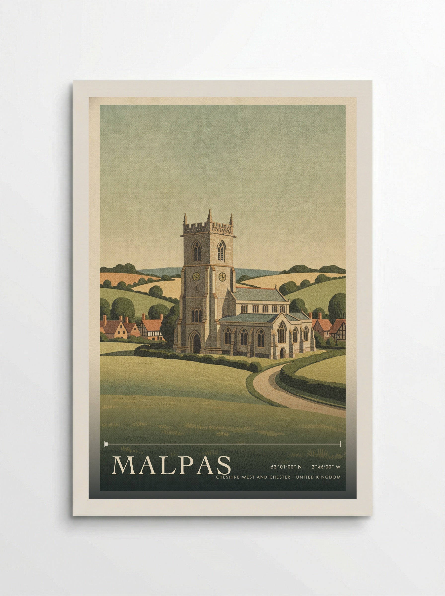 Malpas Cheshire West and Chester United Kingdom Travel Poster - Poster