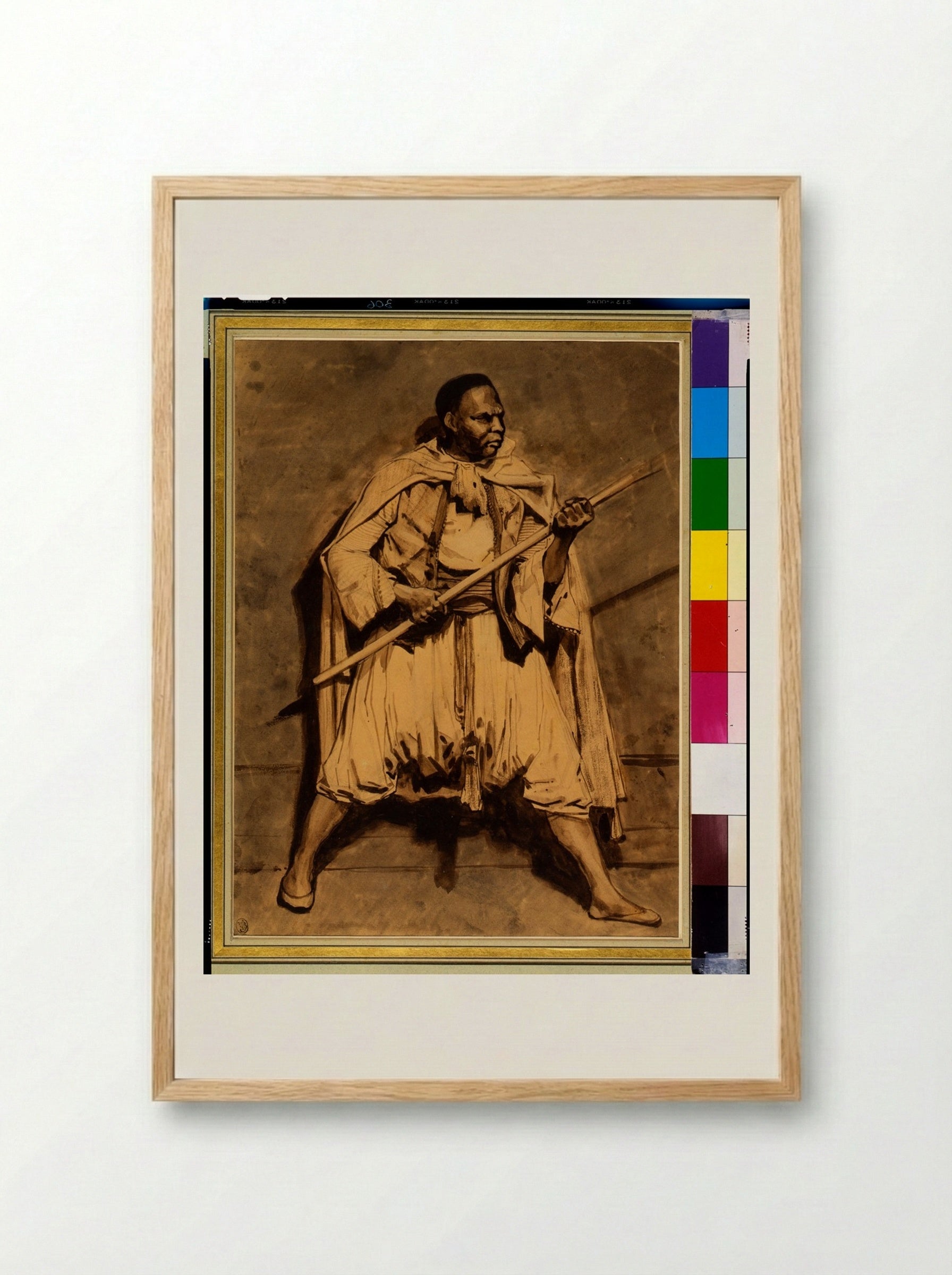 Mameluke Soldier Holding a Lance - Théodore Géricault - Framed Print Wood