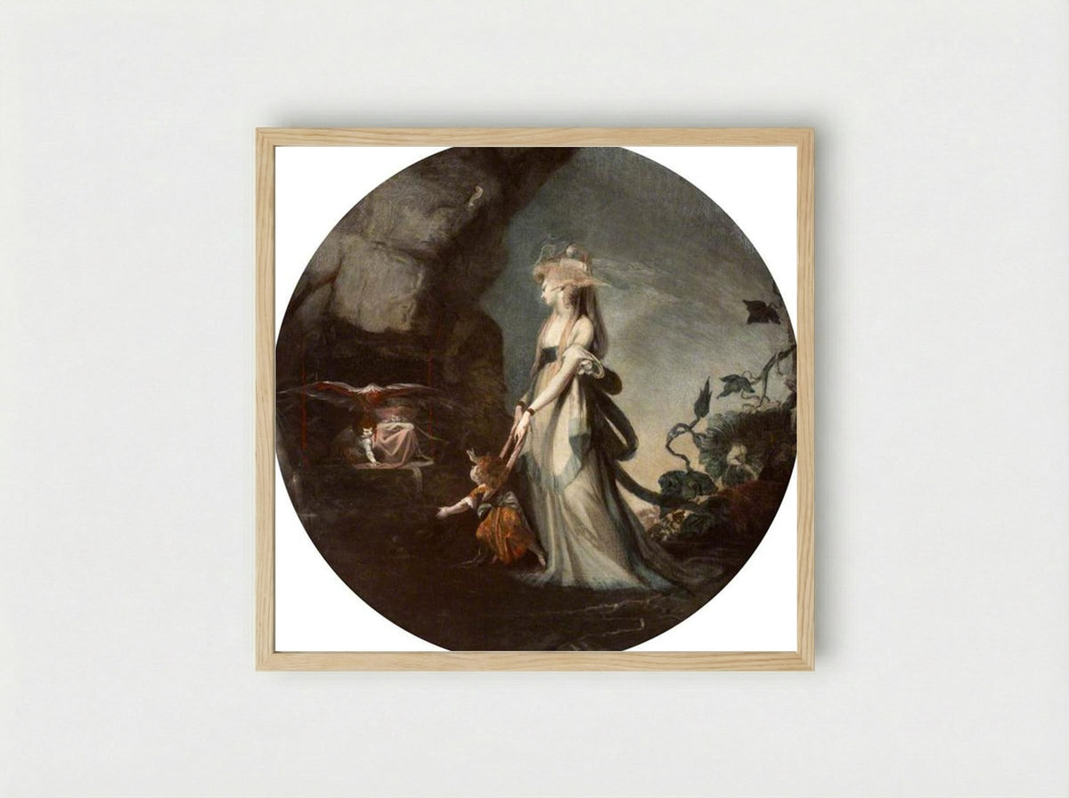 Mamillius Conjuring up Sprites and Goblins for His Mother, Hermione - Henry Fuseli - Framed Print Wood