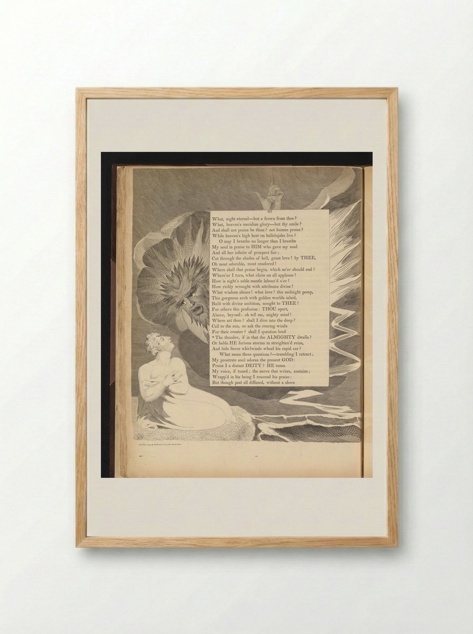 Man Addressed by a Figure from Heaven - William Blake - Framed Print Wood