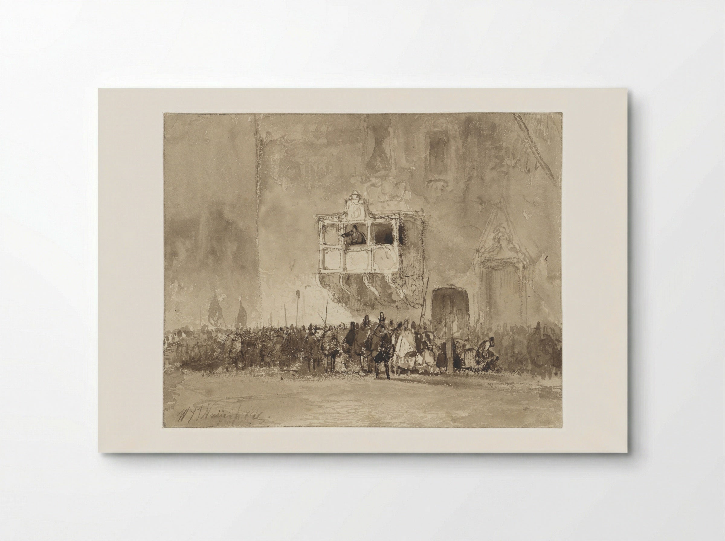 Man Addressing a Crowd from a Balcony - Wijnand Nuijen - Poster