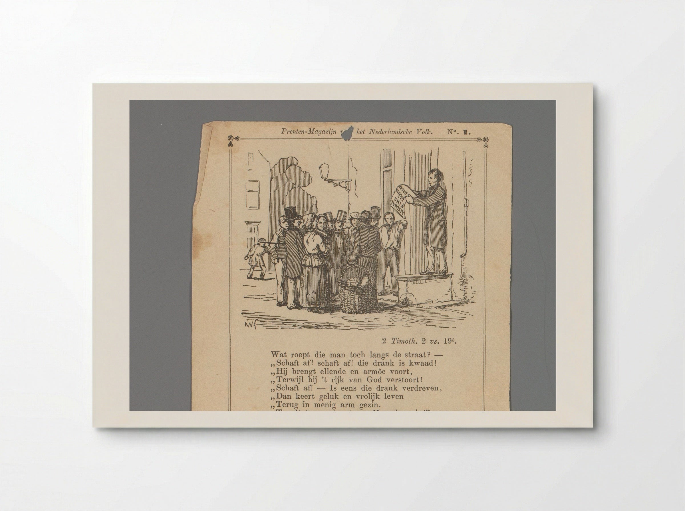 Man Advocating the Abolition of Strong Drink to a Street Crowd - Isaac Weissenbruch - Poster