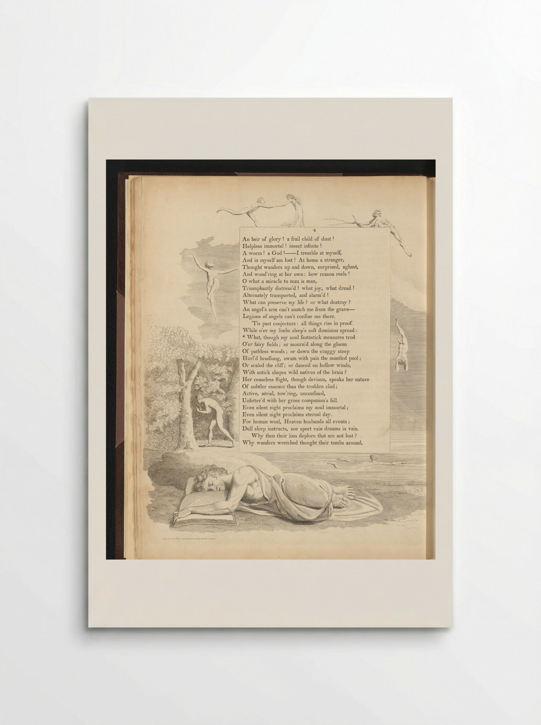 Man Asleep Over His Book - William Blake - Poster