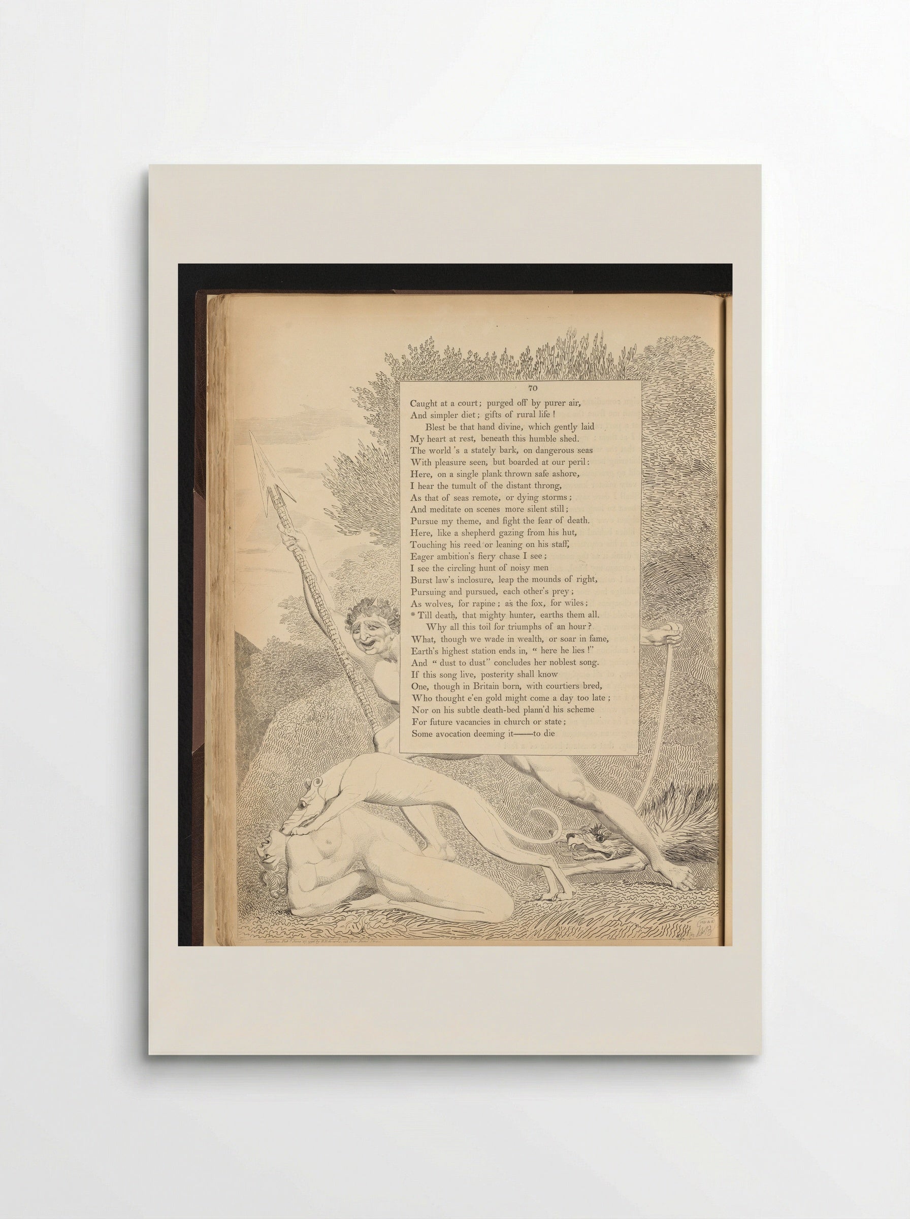 Man Attacked by Dogs and a Devil - William Blake - Poster