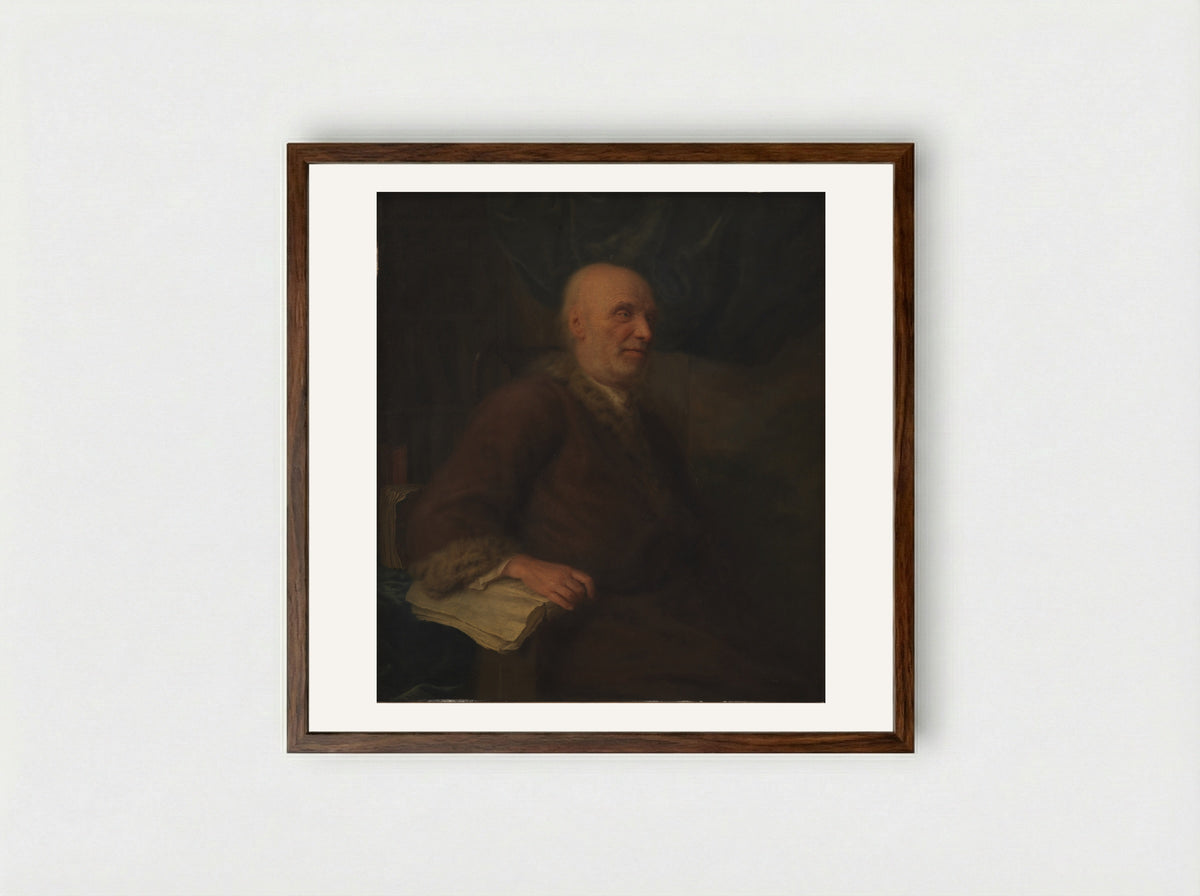 Man (Balthasar Denner) - Balthasar Denner - Framed Print Dark Wood