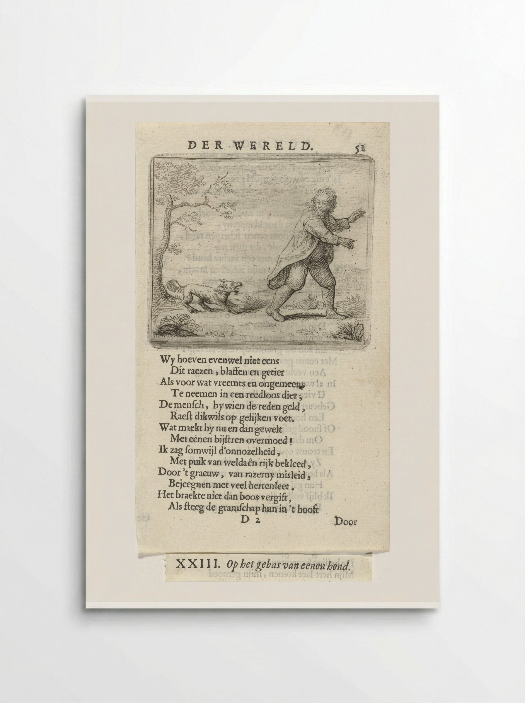 Man Fleeing from a Barking Dog - Arnold Houbraken - Poster