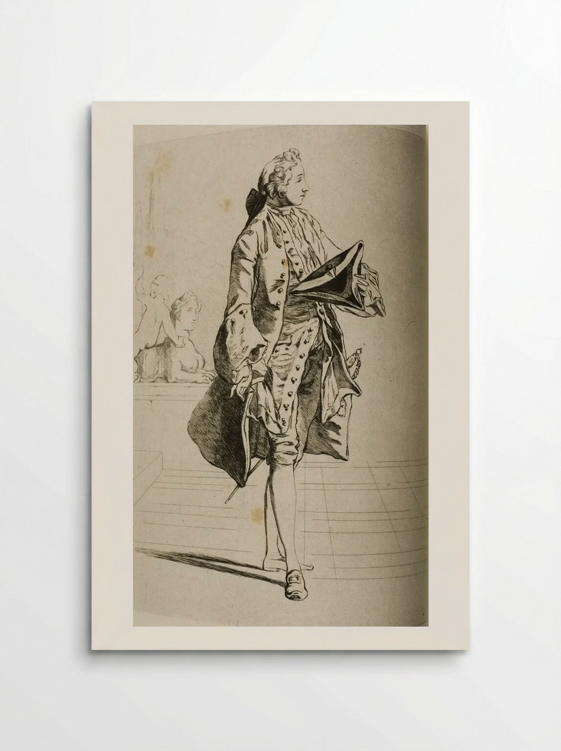 Man Holding His Tricorn in His Hand - Jules de Goncourt - Poster