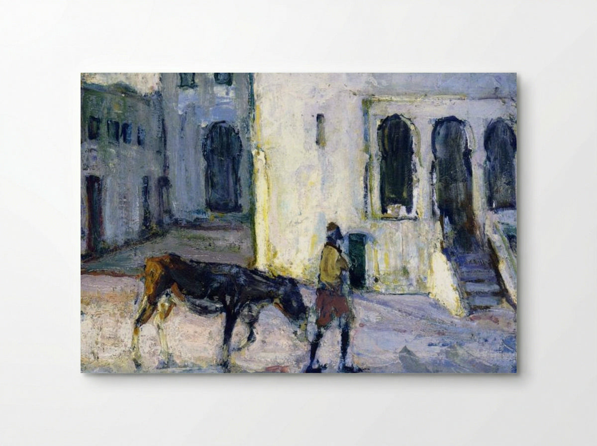 Man Leading a Donkey in Front of the Palais de Justice, Tangier - Henry Ossawa Tanner - Poster