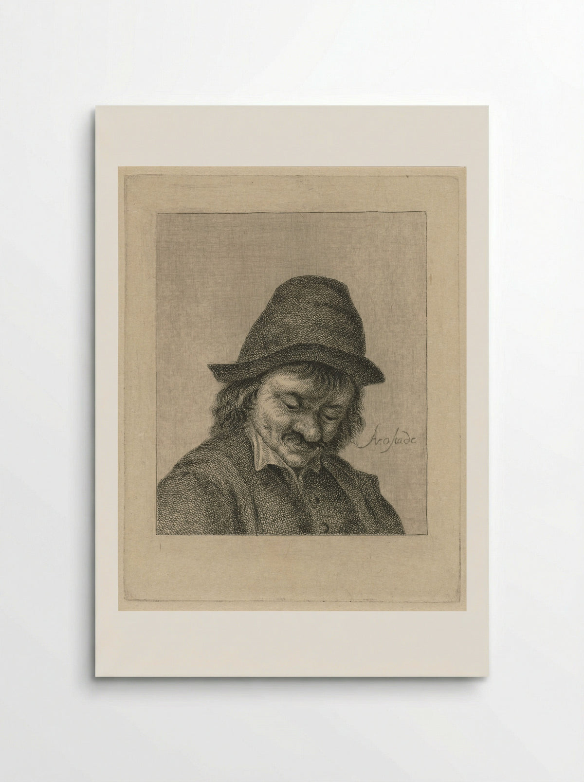 Man Looking Down with a Hat - Pieter de Mare - Poster