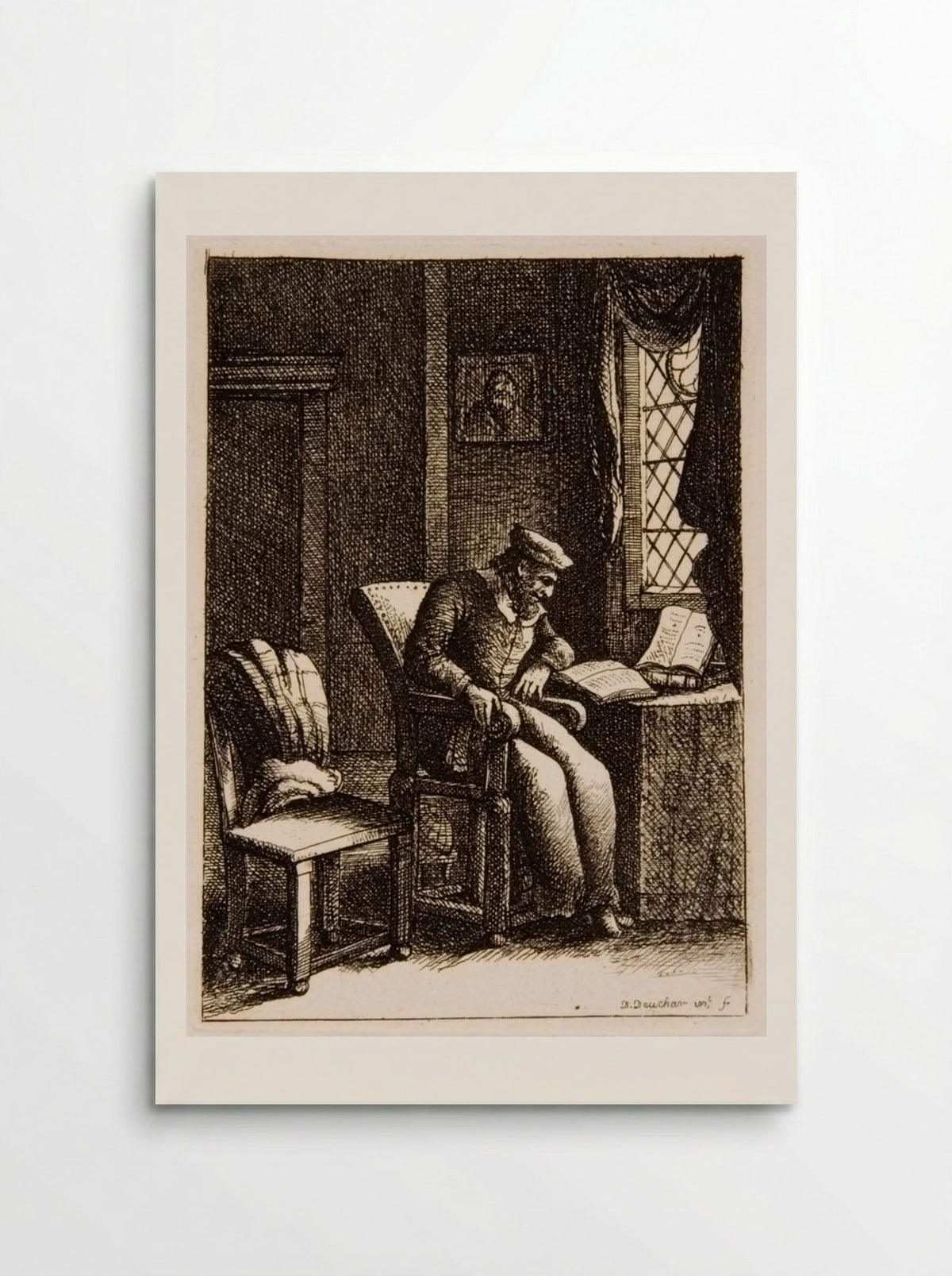Man Reading in his Cell - David Deuchar - Poster