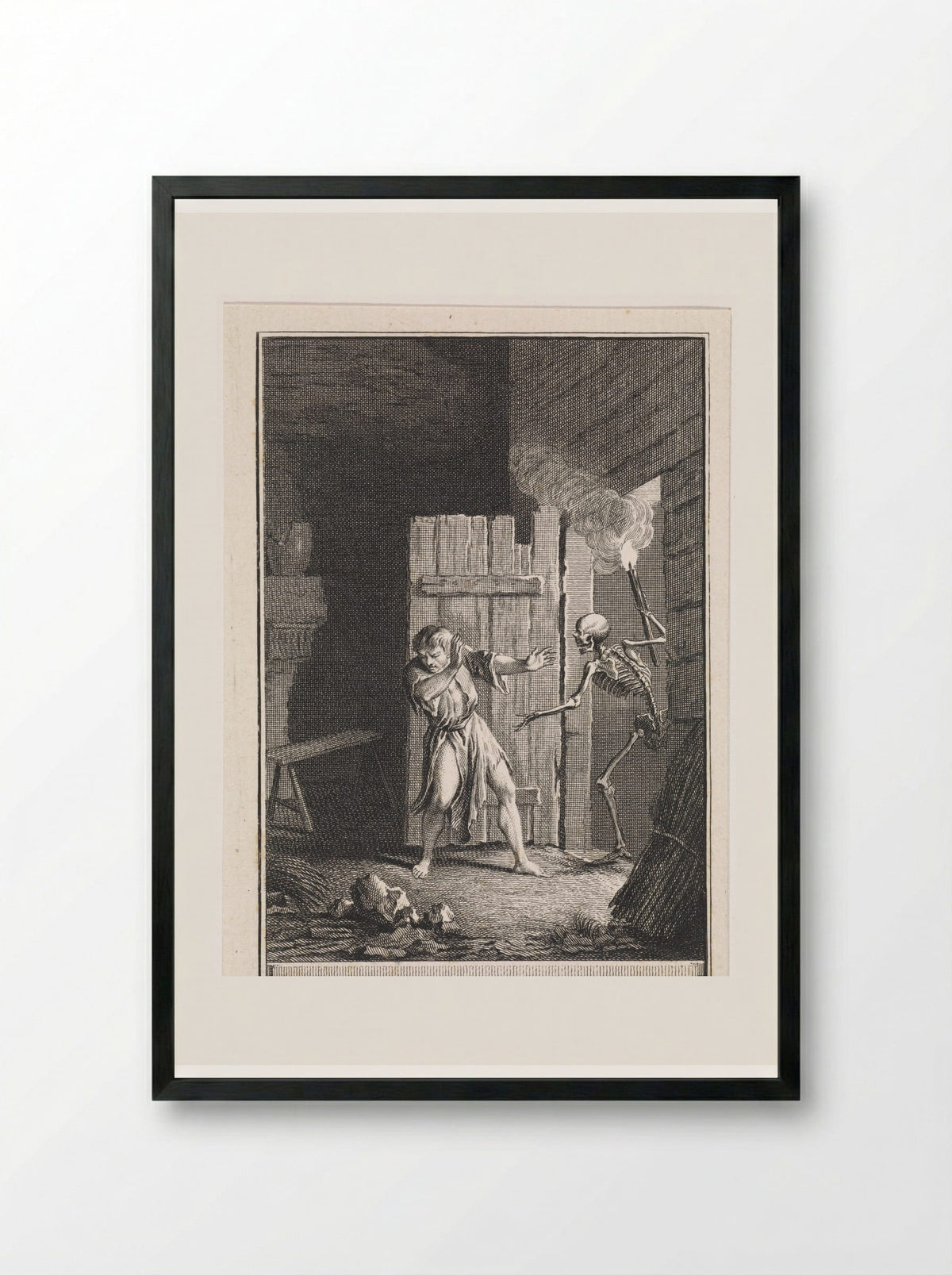 Man Surprised by Death - Jan Punt - Framed Print Black