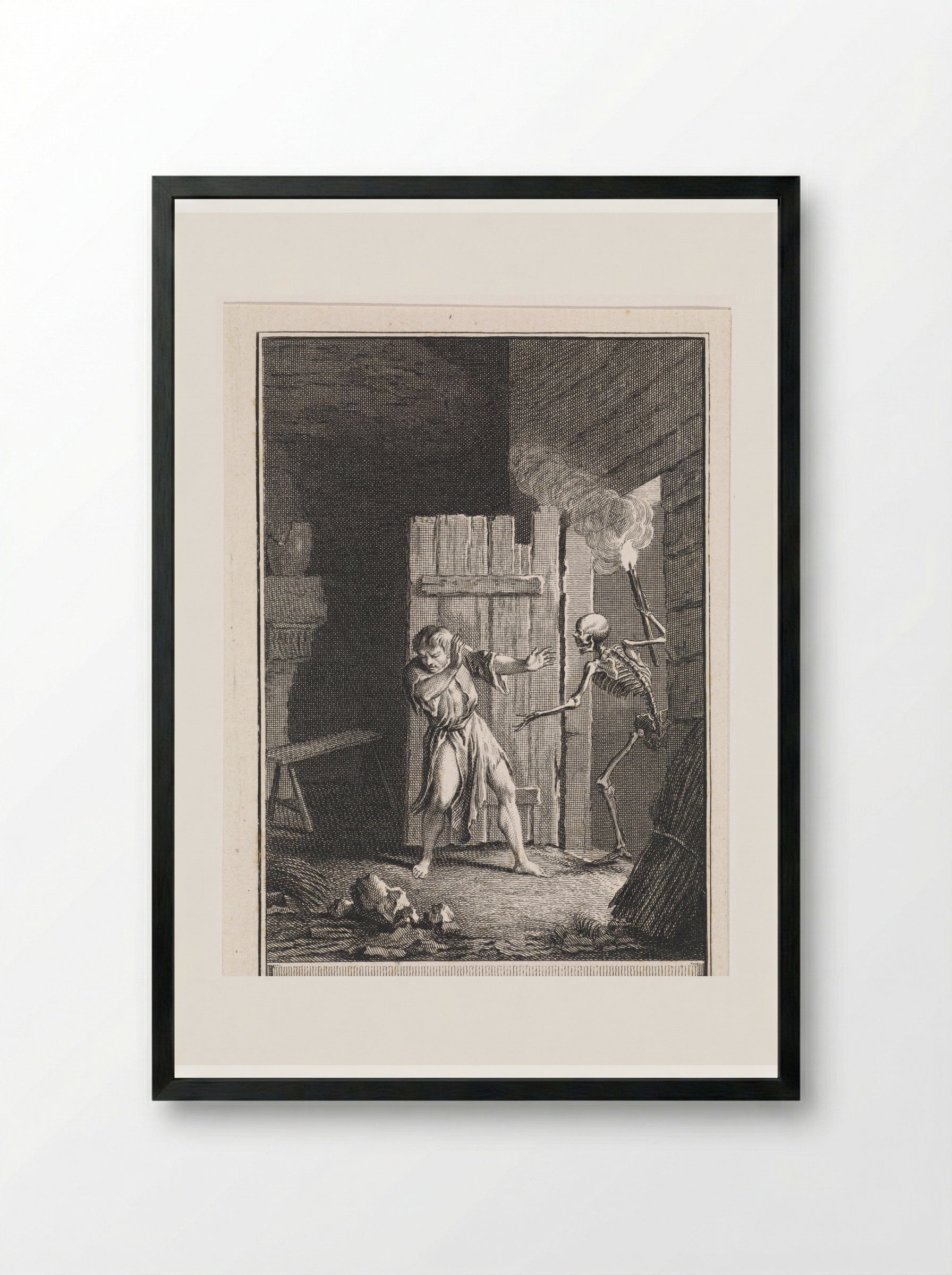 Man Surprised by Death - Jan Punt - Framed Print Black