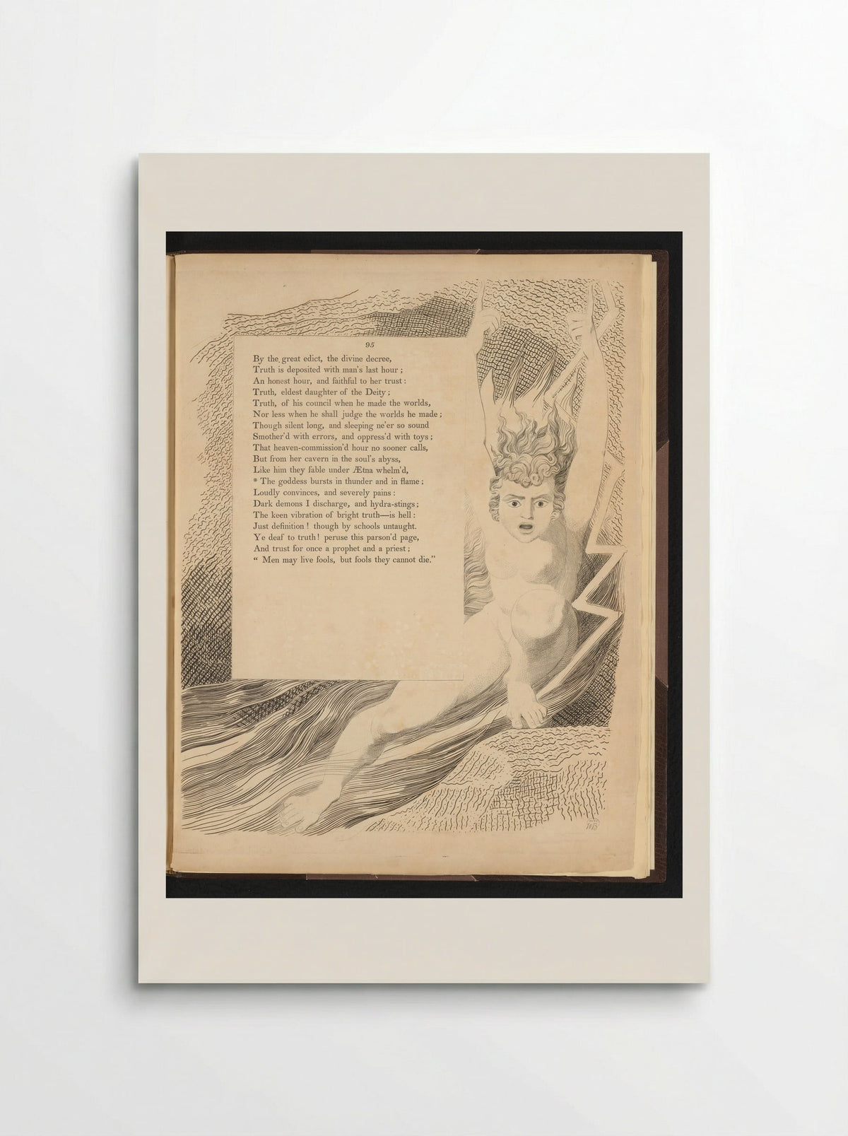 Man Surrounded by Lightning - William Blake - Poster