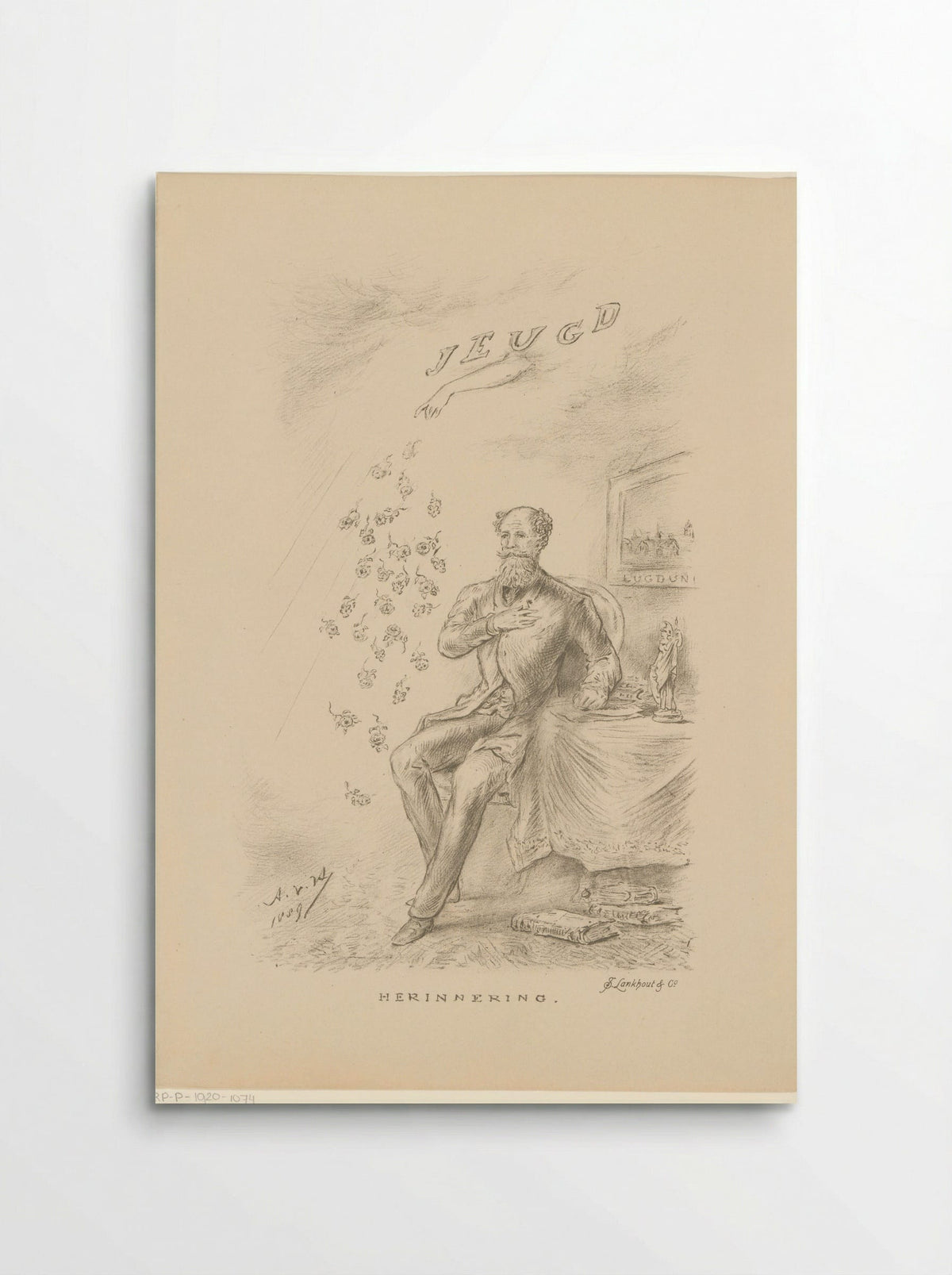 Man at a Table with Falling Roses - Samuel Lankhout & Co - Poster