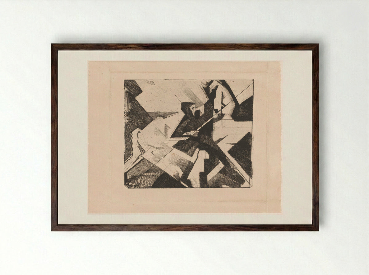 Man en paard - Reijer Stolk - Framed Print Dark Wood