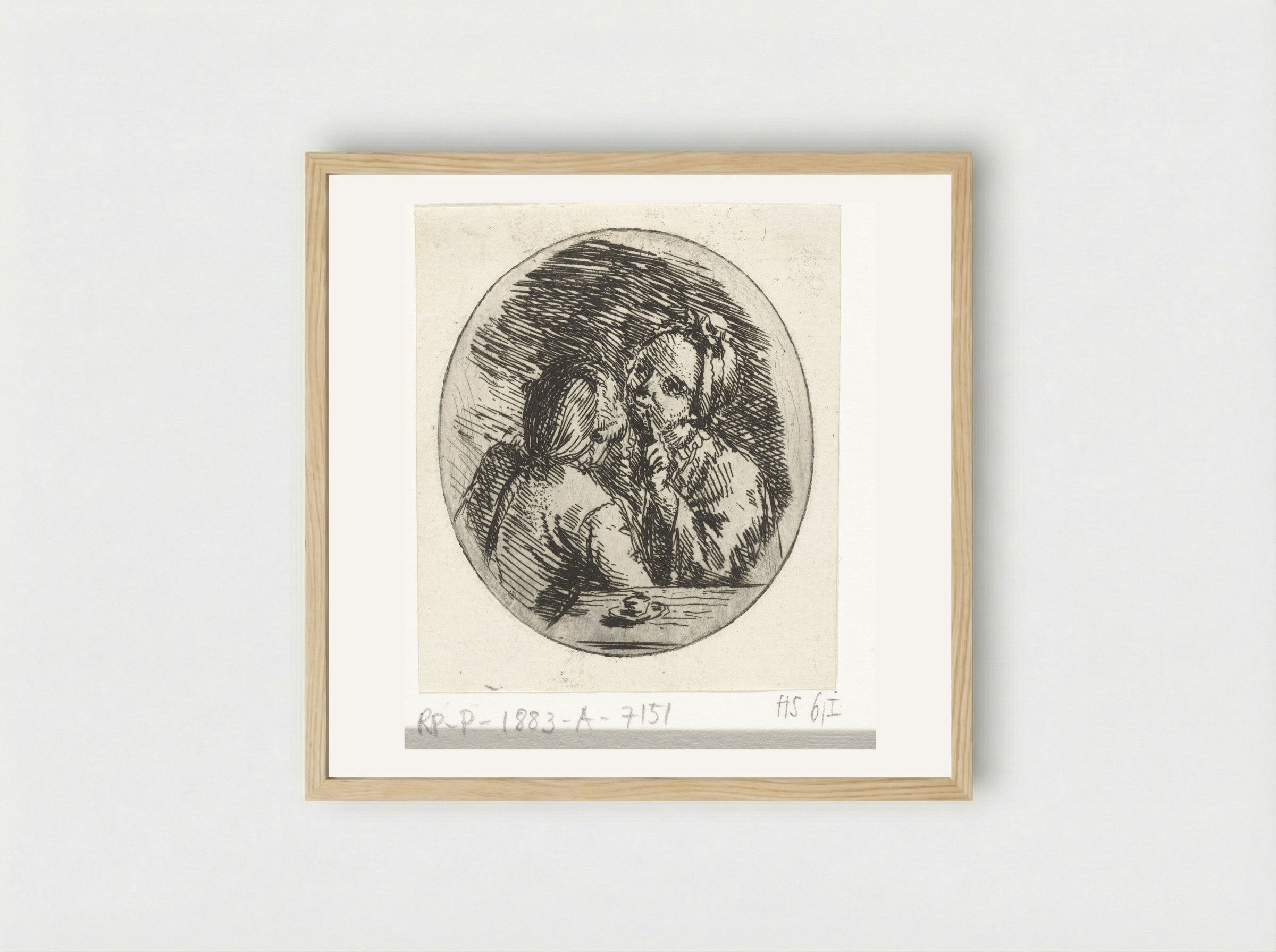 Man en vrouw in gesprek - Louis Bernard Coclers - Framed Print Wood